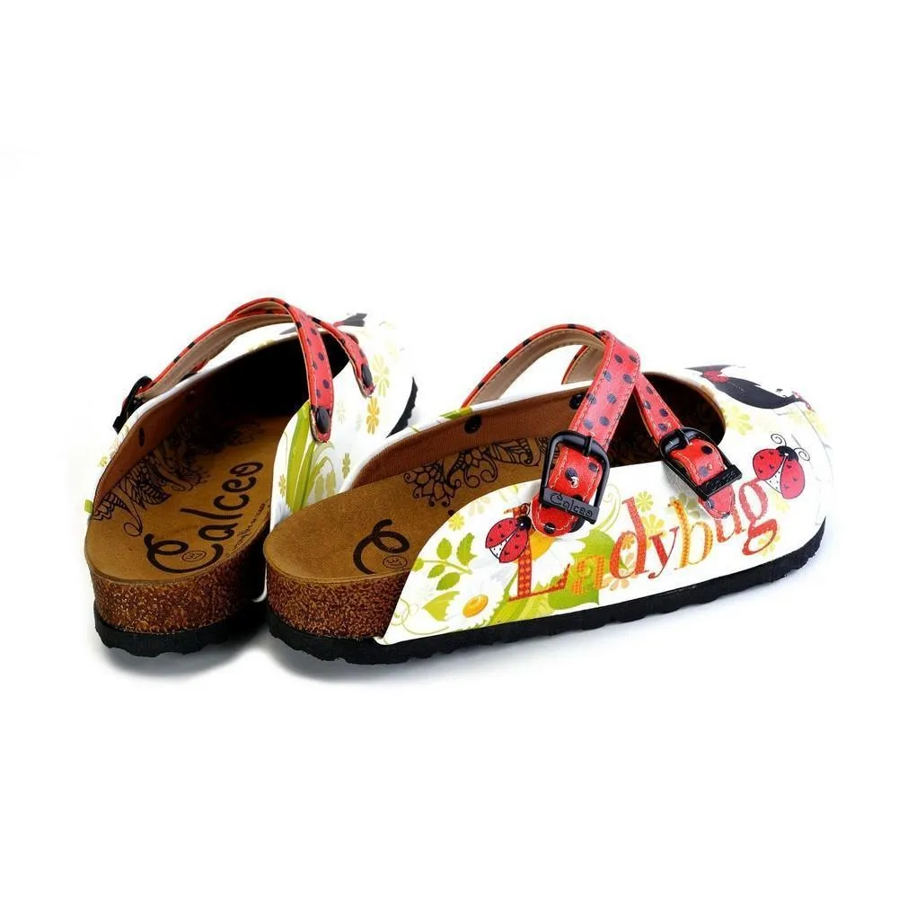 Red and Black Polkadot Pattern Cute Girl Patterned Clogs - WCAL171