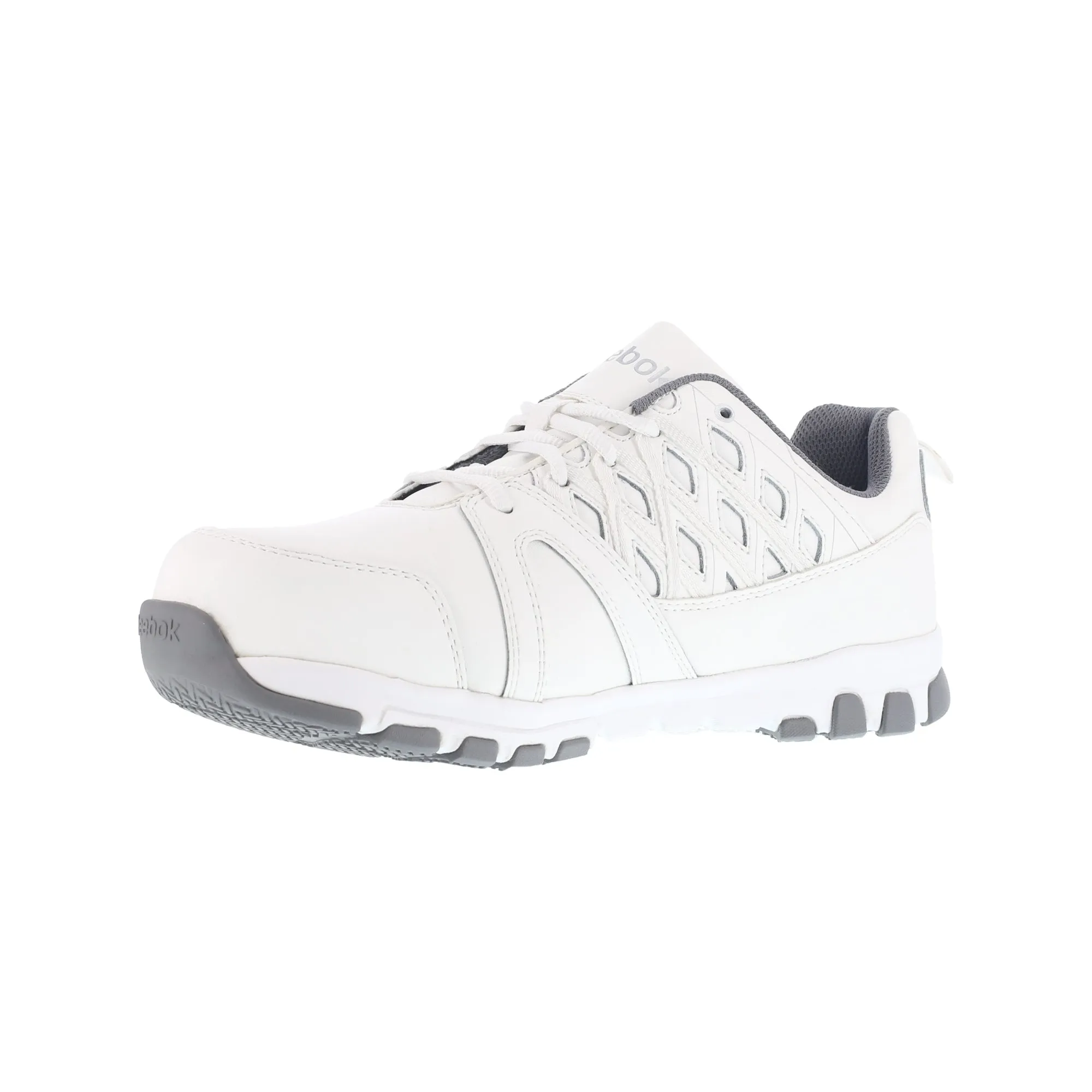 Reebok Womens White Leather Work Shoes ST Sublite Athletic