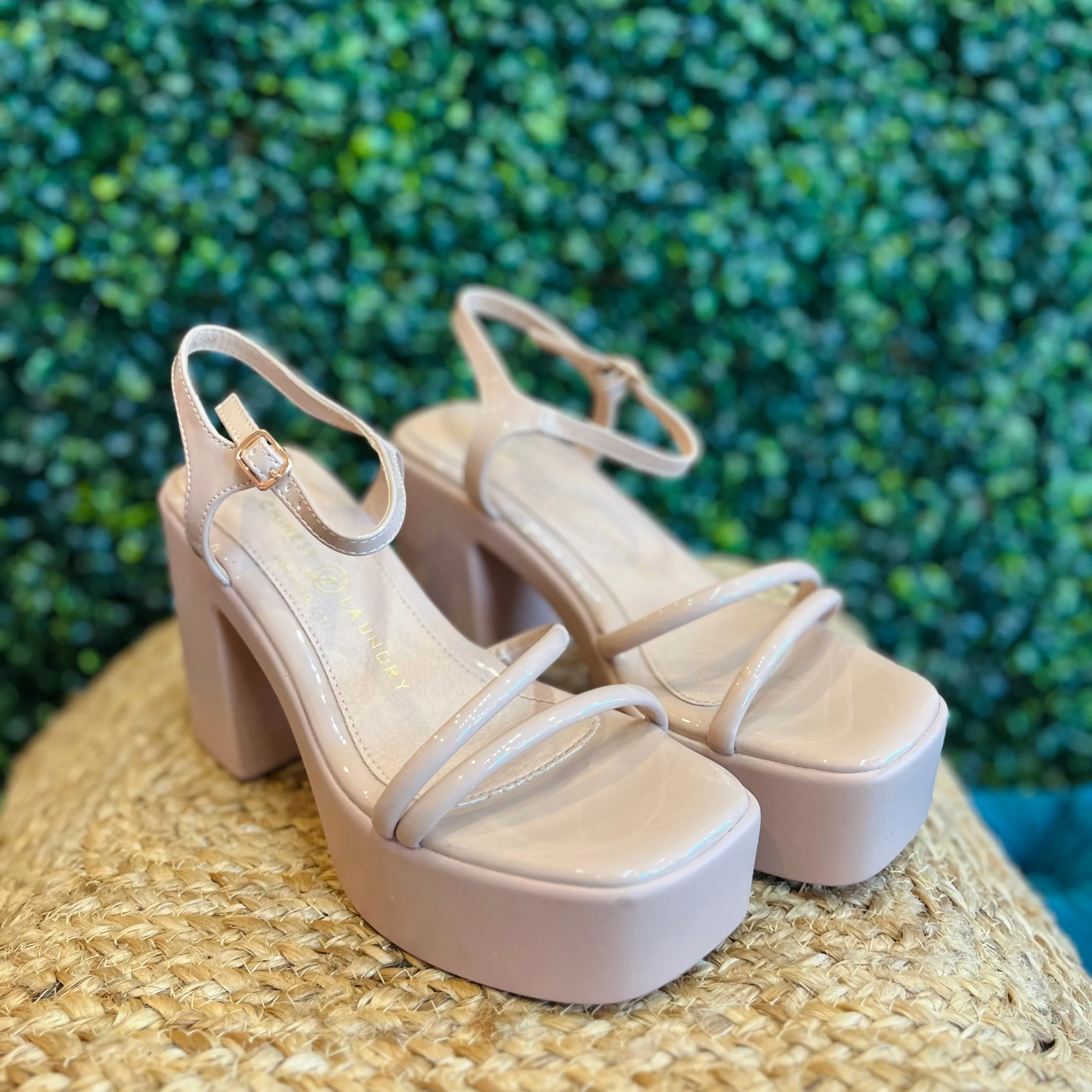 Rock Your World Chunky Nude Heels