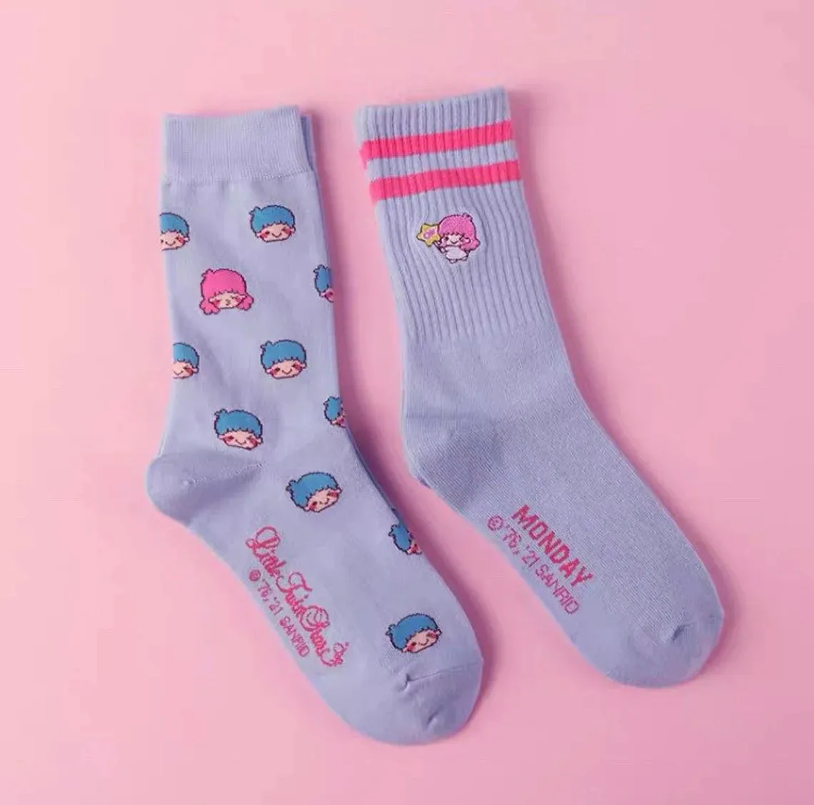 Set of 2 Little Twin Stars Monday Socks Sanrio