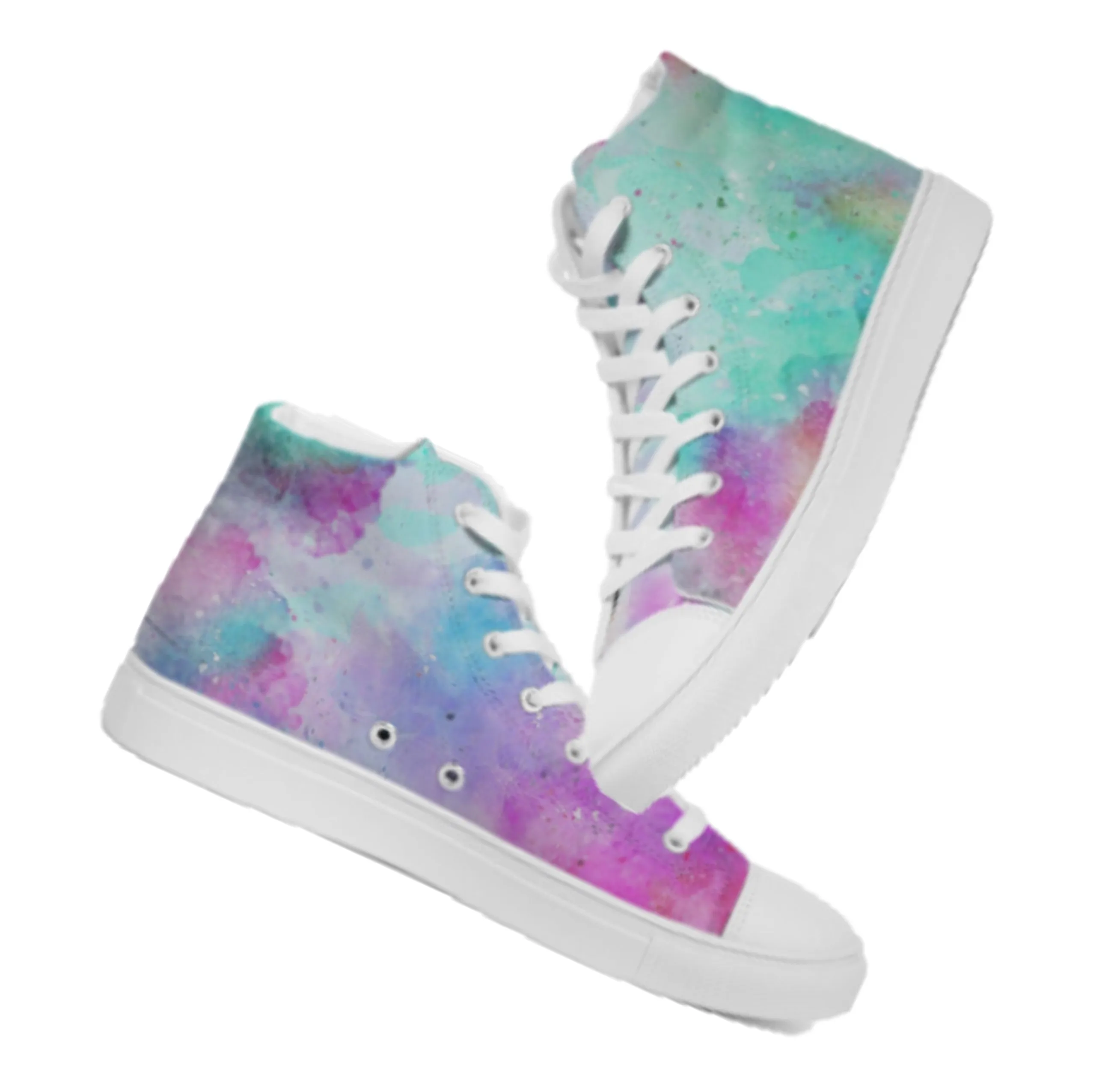 Sneakers for Girls-Unique Tie Dye Design. Hitops Keds for Women. WickedYo