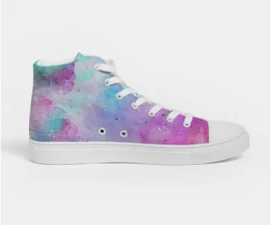 Sneakers for Girls-Unique Tie Dye Design. Hitops Keds for Women. WickedYo