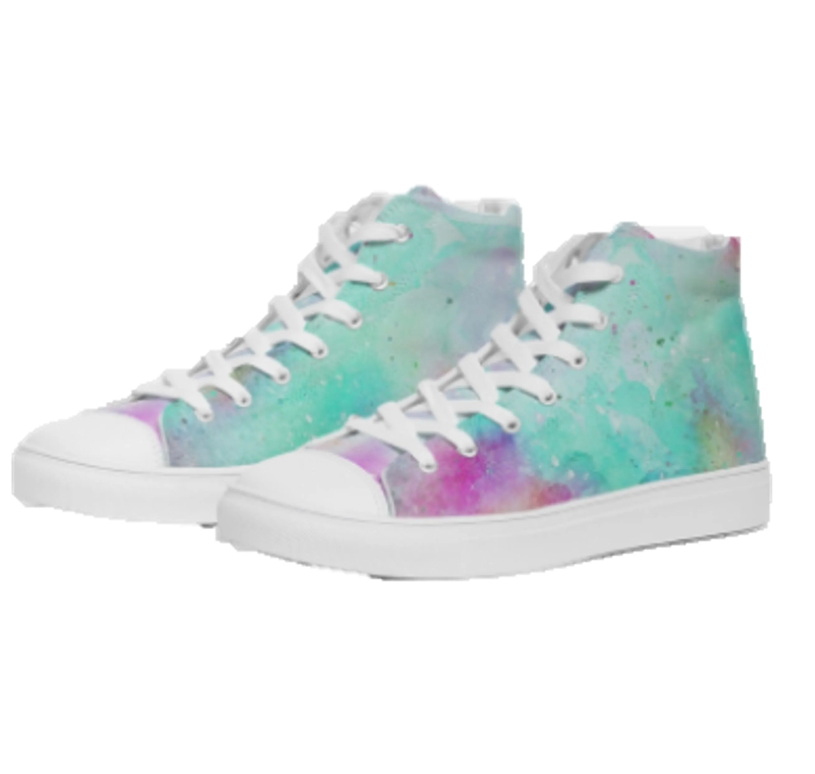 Sneakers for Girls-Unique Tie Dye Design. Hitops Keds for Women. WickedYo