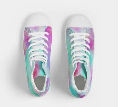 Sneakers for Girls-Unique Tie Dye Design. Hitops Keds for Women. WickedYo