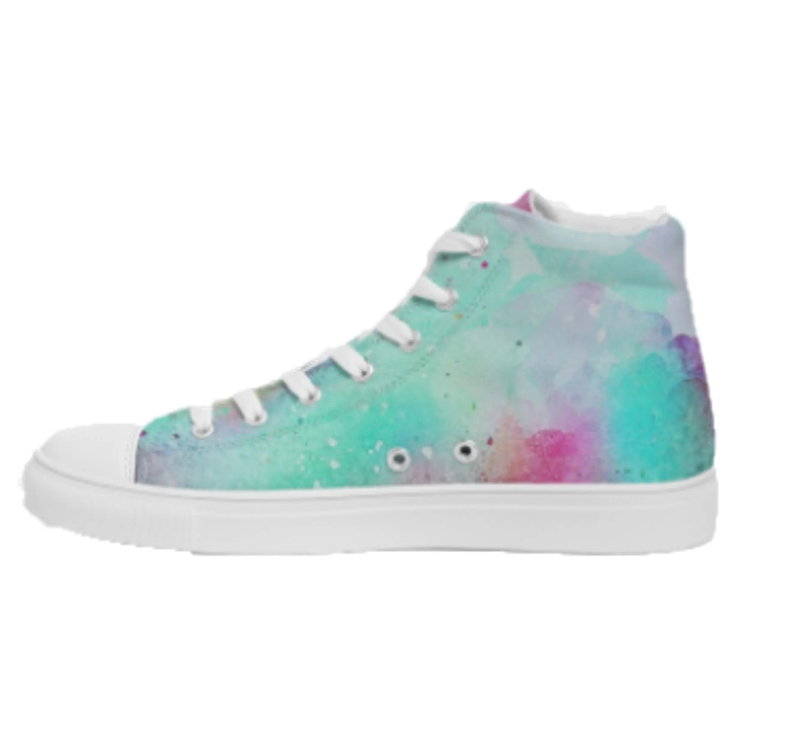 Sneakers for Girls-Unique Tie Dye Design. Hitops Keds for Women. WickedYo