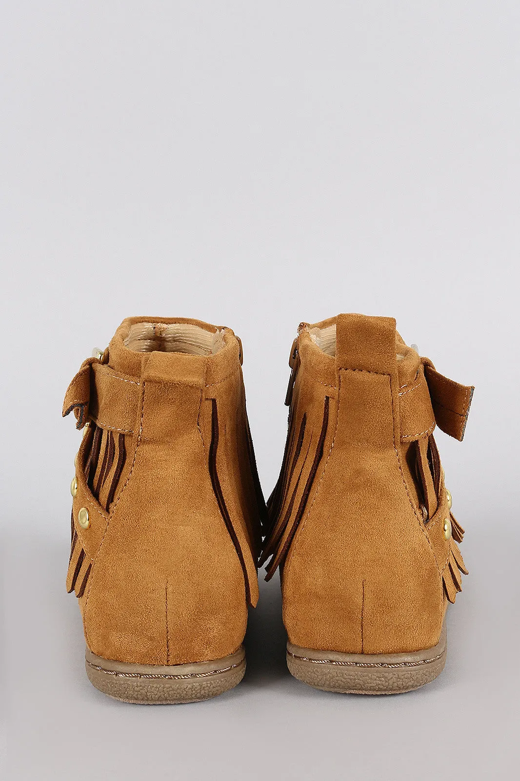 Soda Fringe Cuff Western Moccasin Booties