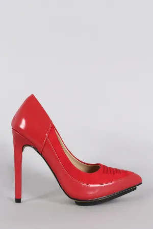 Stitched Trim Pointy Toe Stiletto Pump