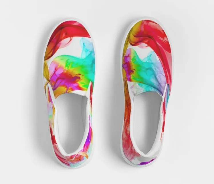 Streetfashion Sneakers. Girls' Slip-On Printed Keds. Canvas Shoes for Women. Colorfall by WickedYo