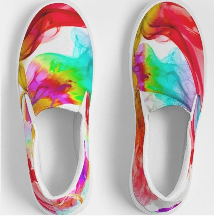 Streetfashion Sneakers. Girls' Slip-On Printed Keds. Canvas Shoes for Women. Colorfall by WickedYo