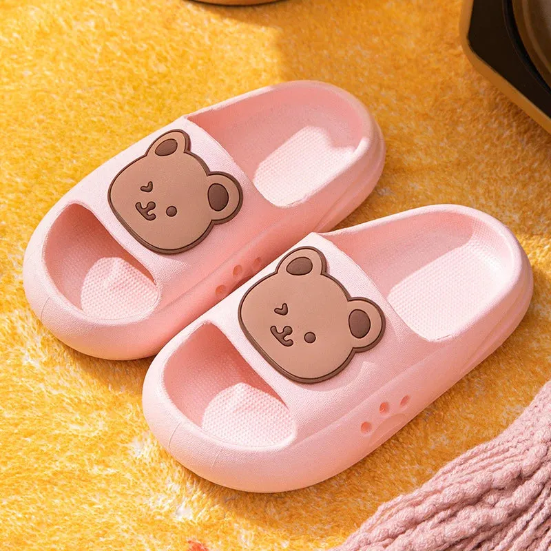 Summer Kids Slippers Cartoon Bear Home Shoes For Boy Girls Soft Eva Flat Heel Slippers Children Beach