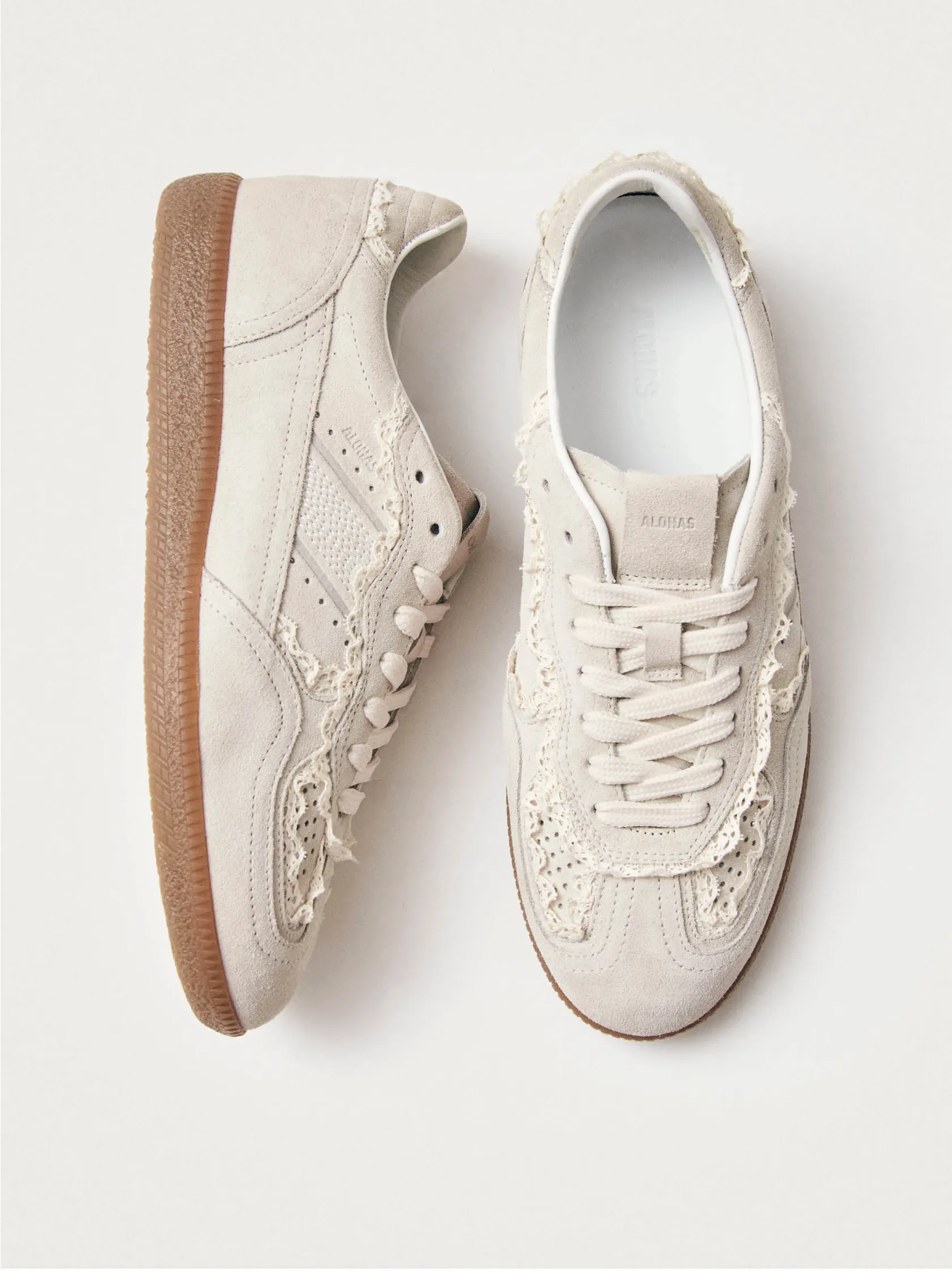 Tb. 490 Crochet Cream Leather Sneakers