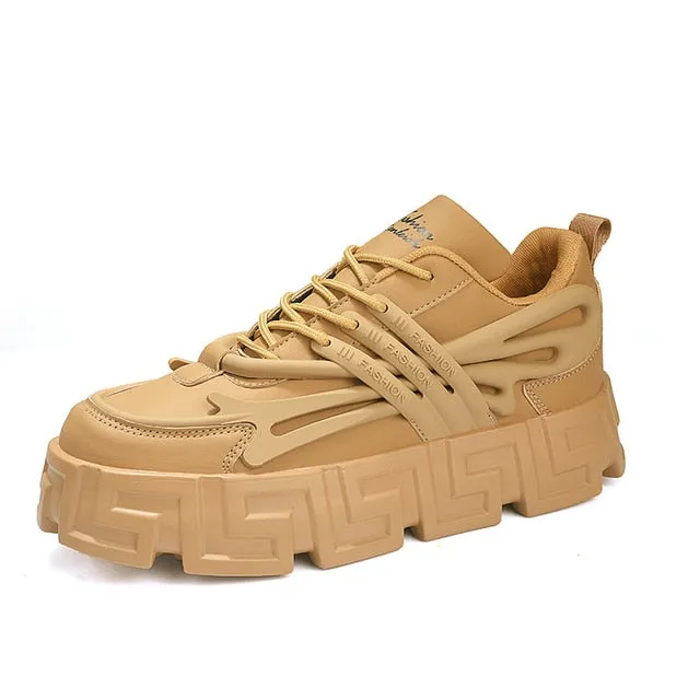 Thick Chunky Platform Microfiber Sneakers