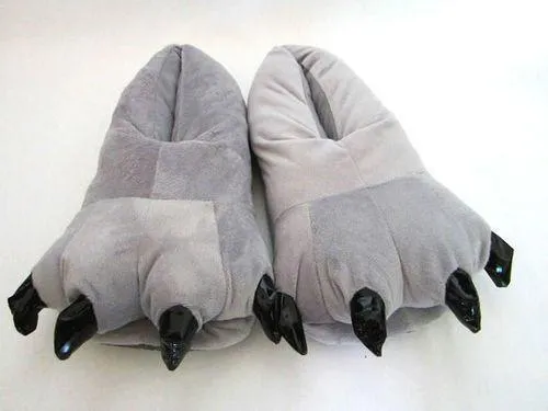 Unisex Animal Totoro Grey cosplay Kigurumi fleece slippers shoes