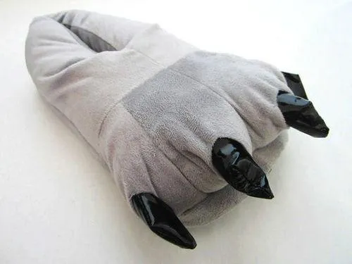 Unisex Animal Totoro Grey cosplay Kigurumi fleece slippers shoes