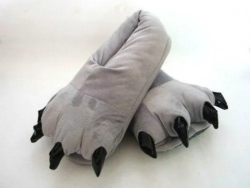 Unisex Animal Totoro Grey cosplay Kigurumi fleece slippers shoes