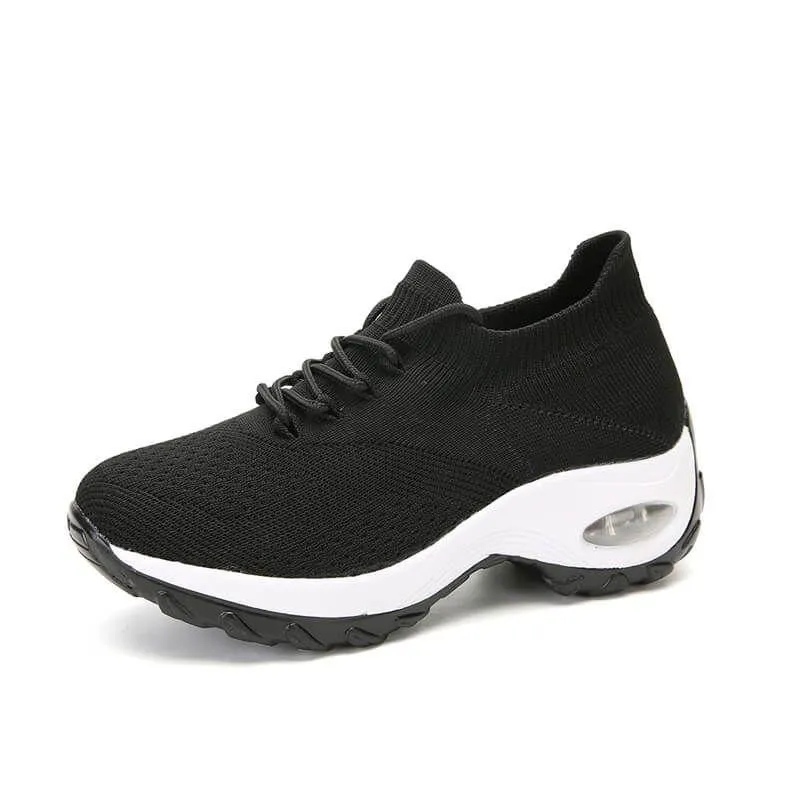 Vanccy Lace Up Walking Running Shoes Platform Sneakers