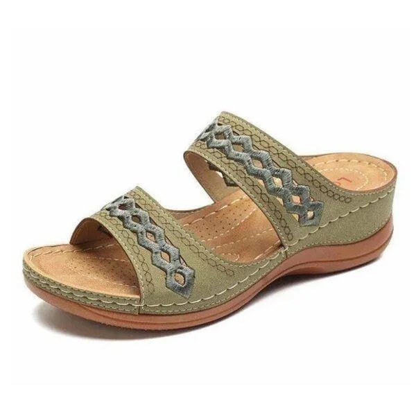 Vanccy Premium Faux Leather Embroidery Women Sandals