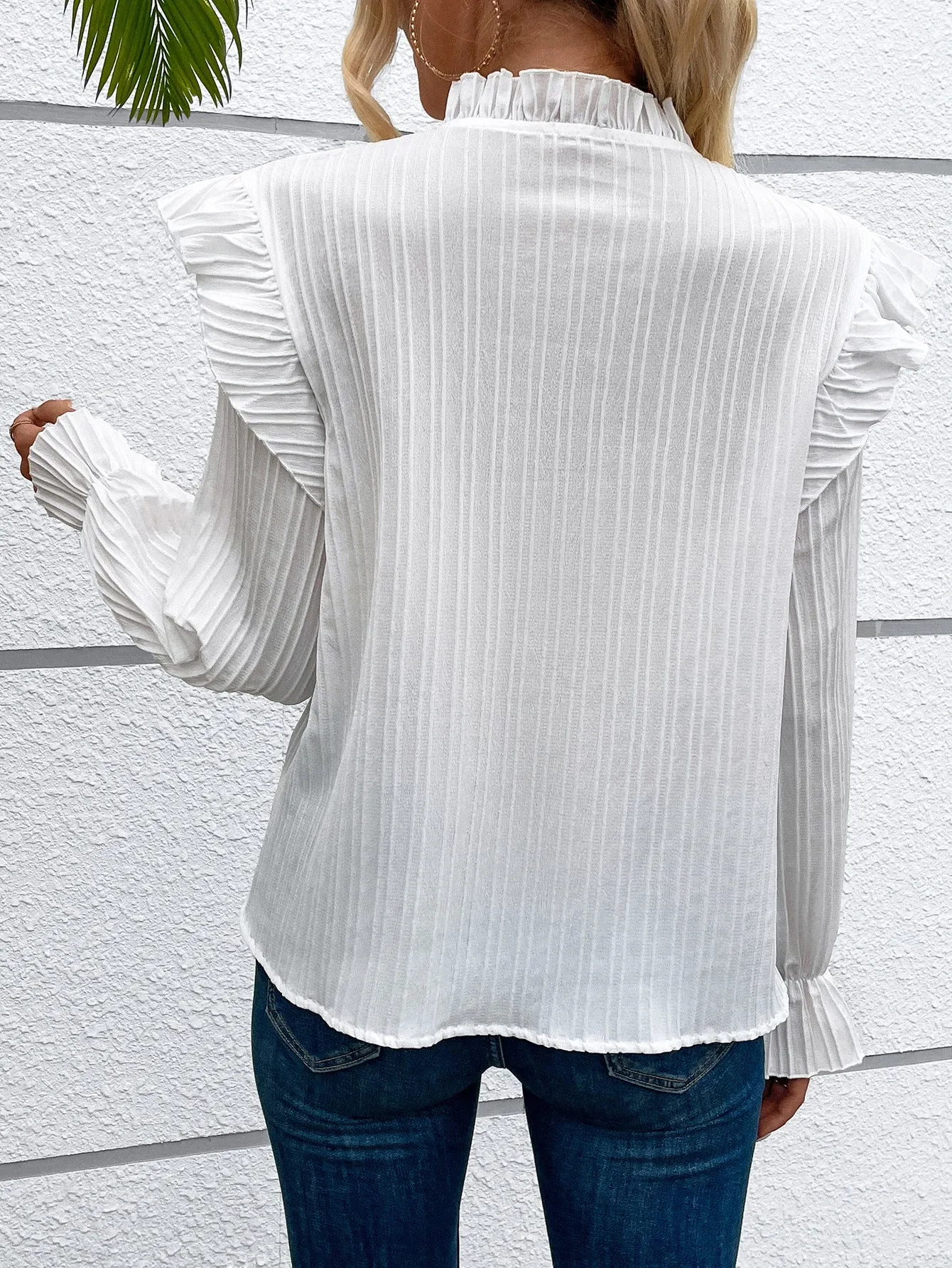 Vintage court pleated white shirt