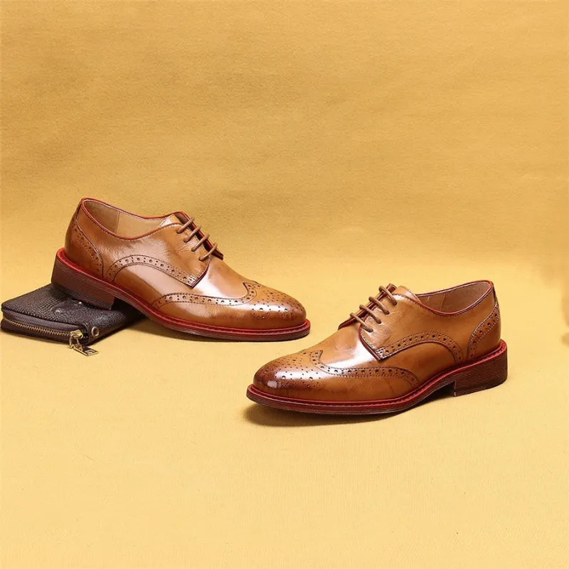 Vintage-Inspired Lace-up Vegan Leather Flat Oxford Shoes