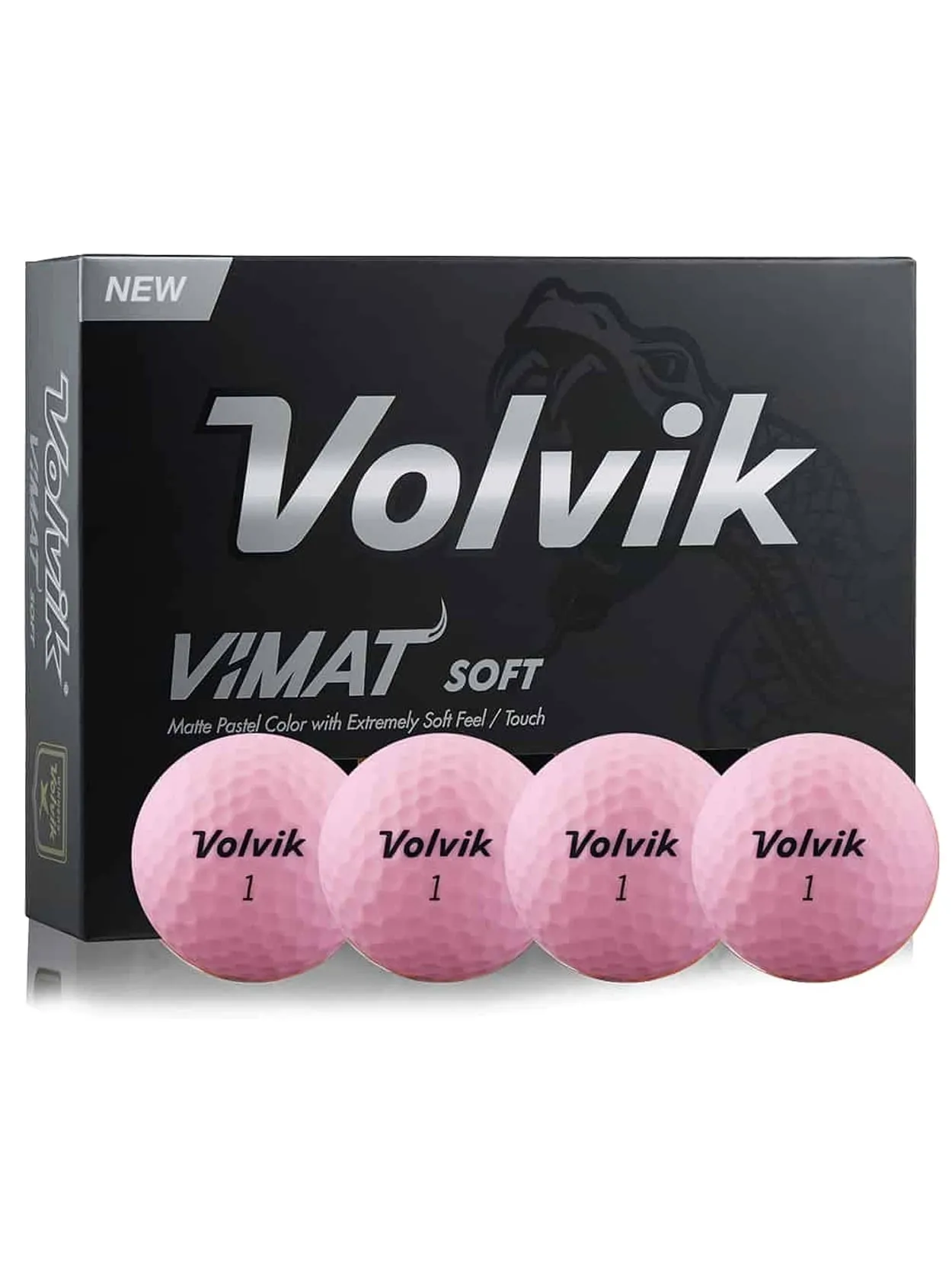 Volvik ViMat Soft Matte Pastel Golf Balls 12 (1 Dozen),  White -