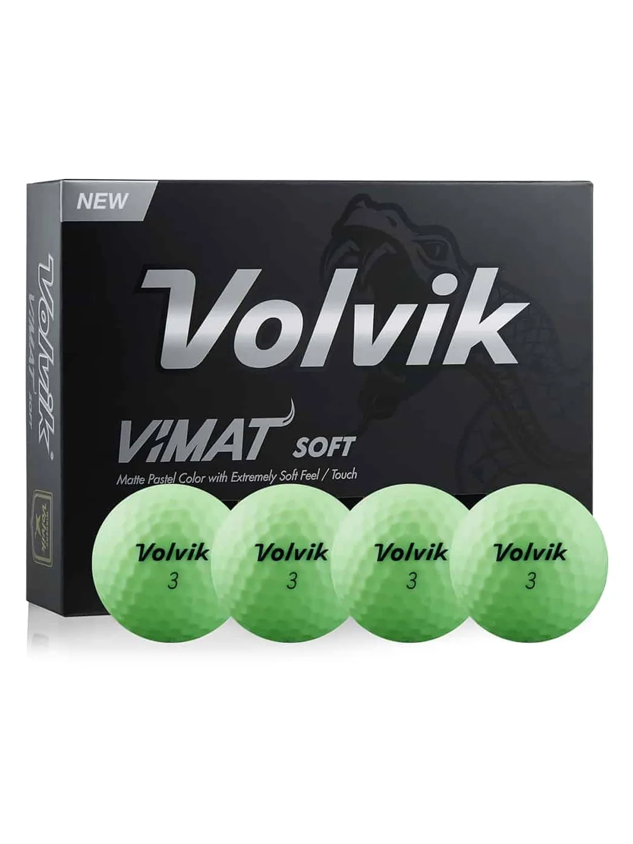 Volvik ViMat Soft Matte Pastel Golf Balls 12 (1 Dozen),  White -