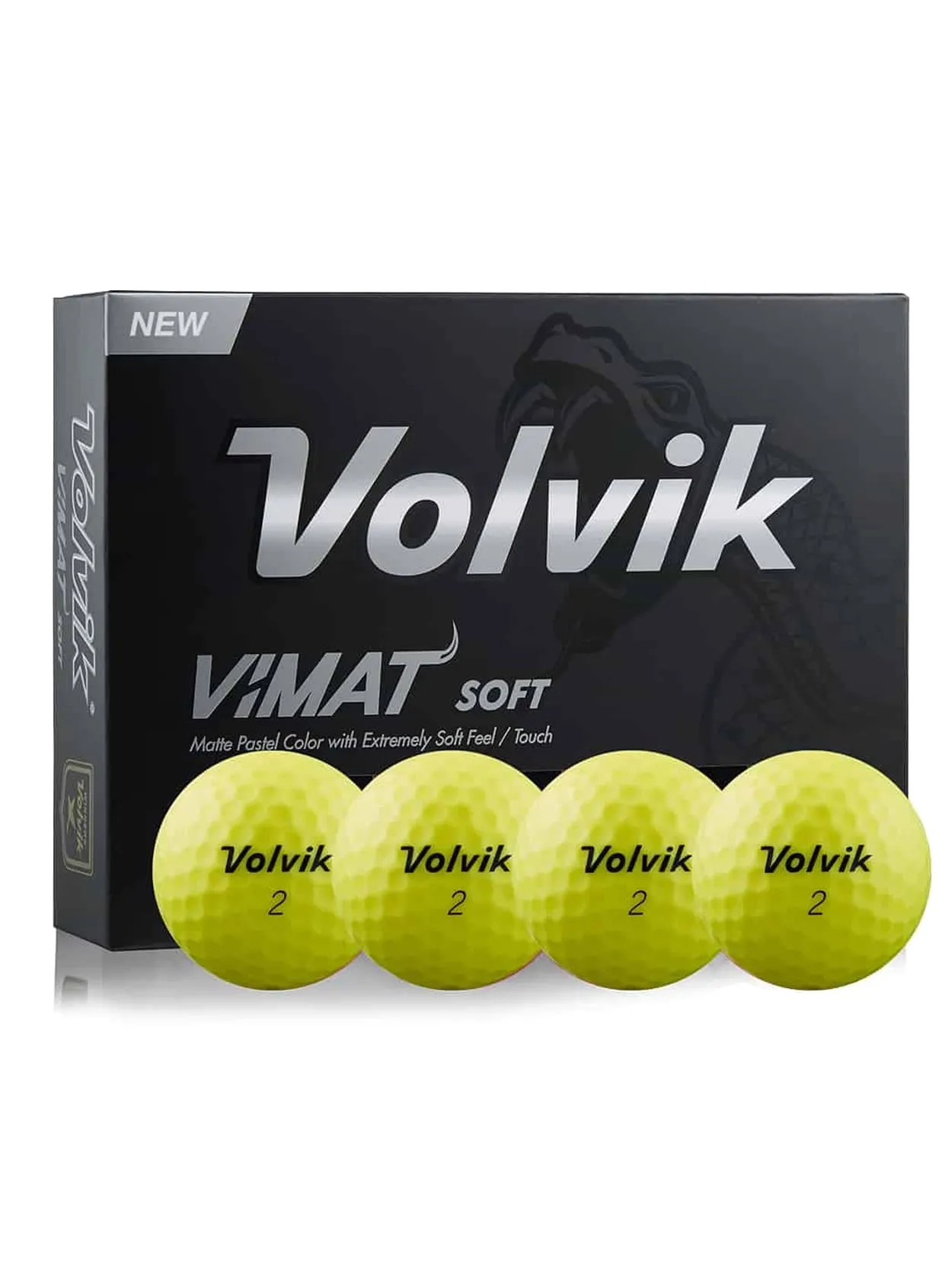 Volvik ViMat Soft Matte Pastel Golf Balls 12 (1 Dozen),  White -