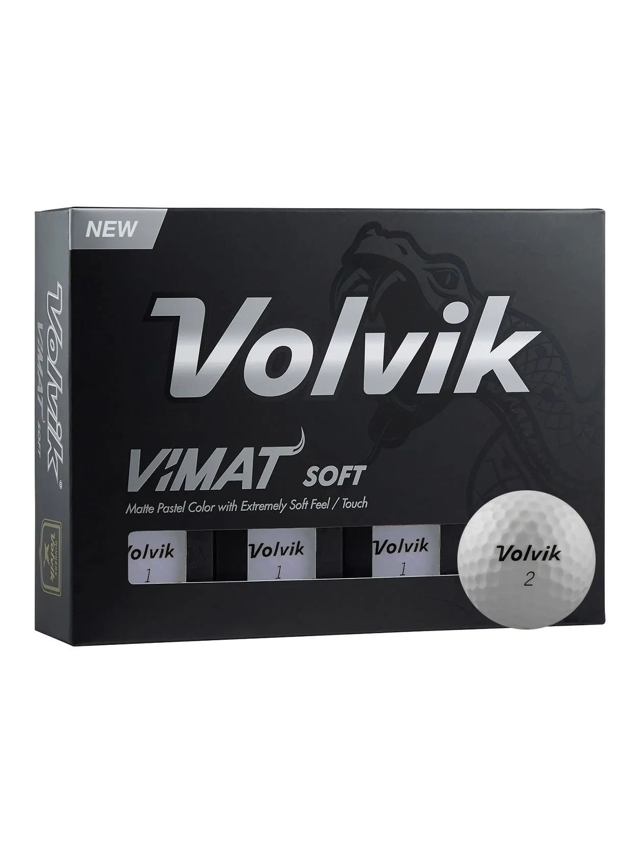 Volvik ViMat Soft Matte Pastel Golf Balls 12 (1 Dozen),  White -