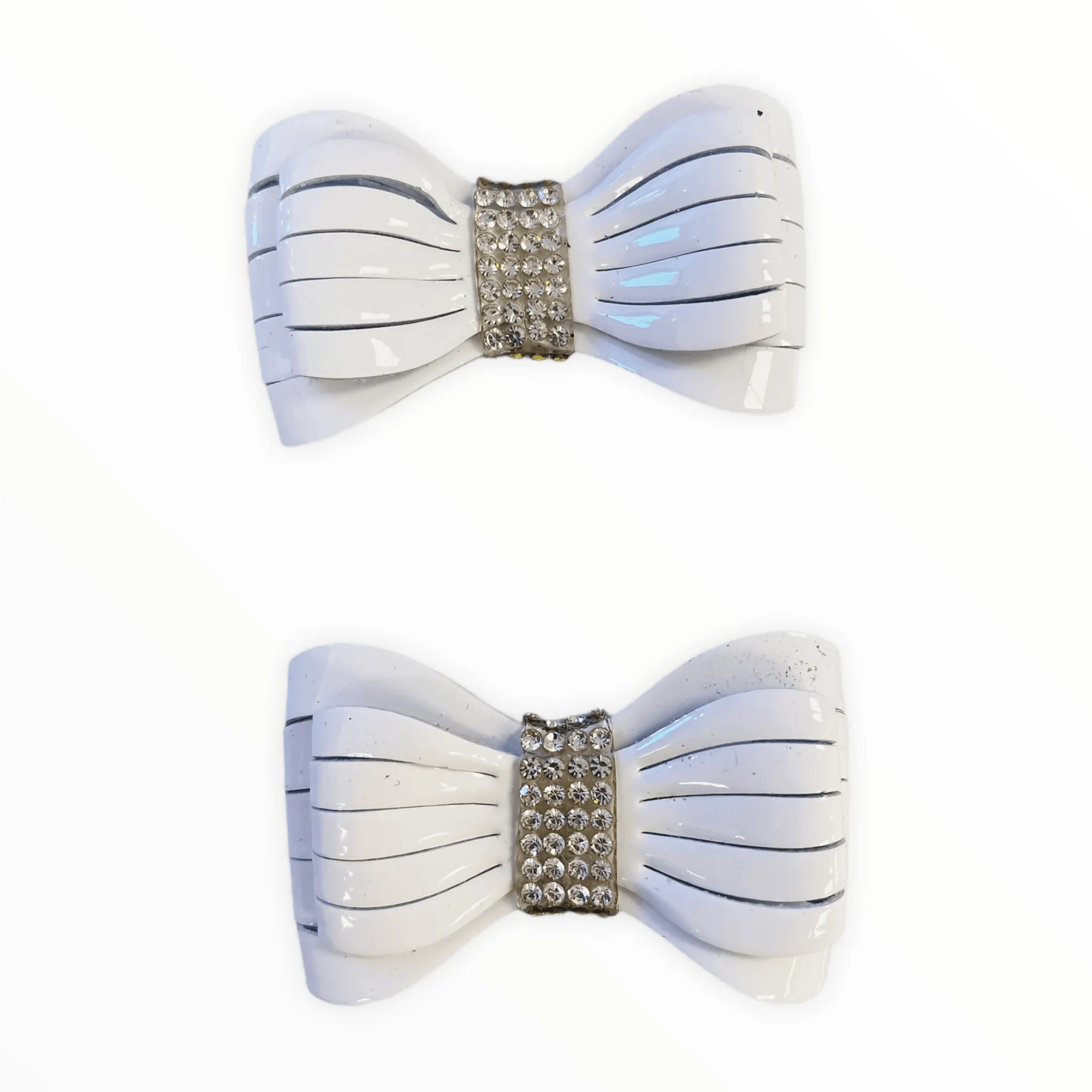 White Patent Shoe Bow