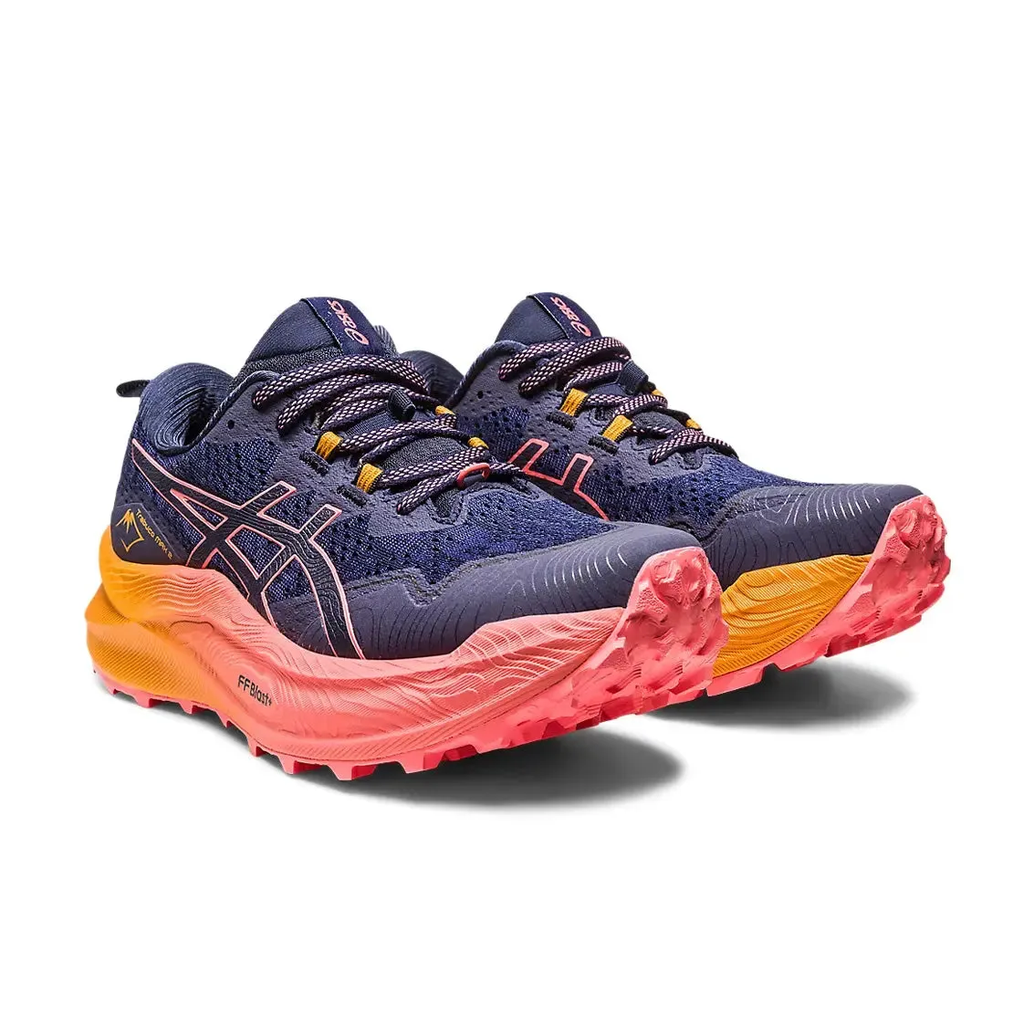 Womens ASICS Trabuco Max 2 - Midnight / Papaya