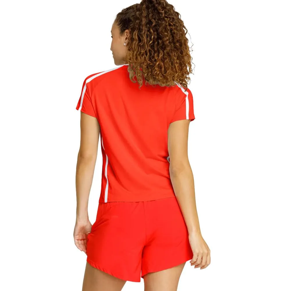 Womens Baseline Shortsleeve Pickleball Top Flamenco