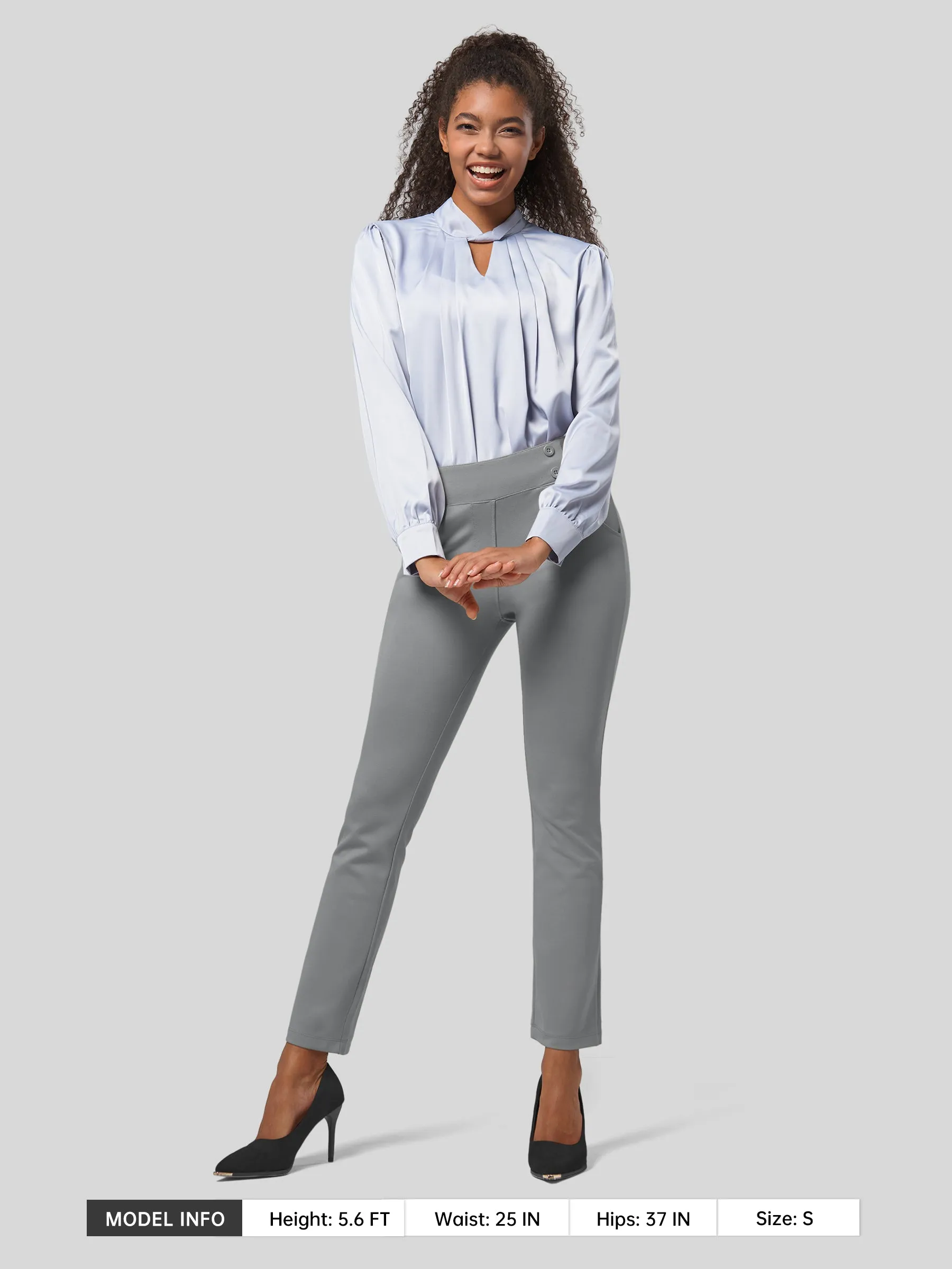 Women's Cropped Office Dress Pants 27 Inch