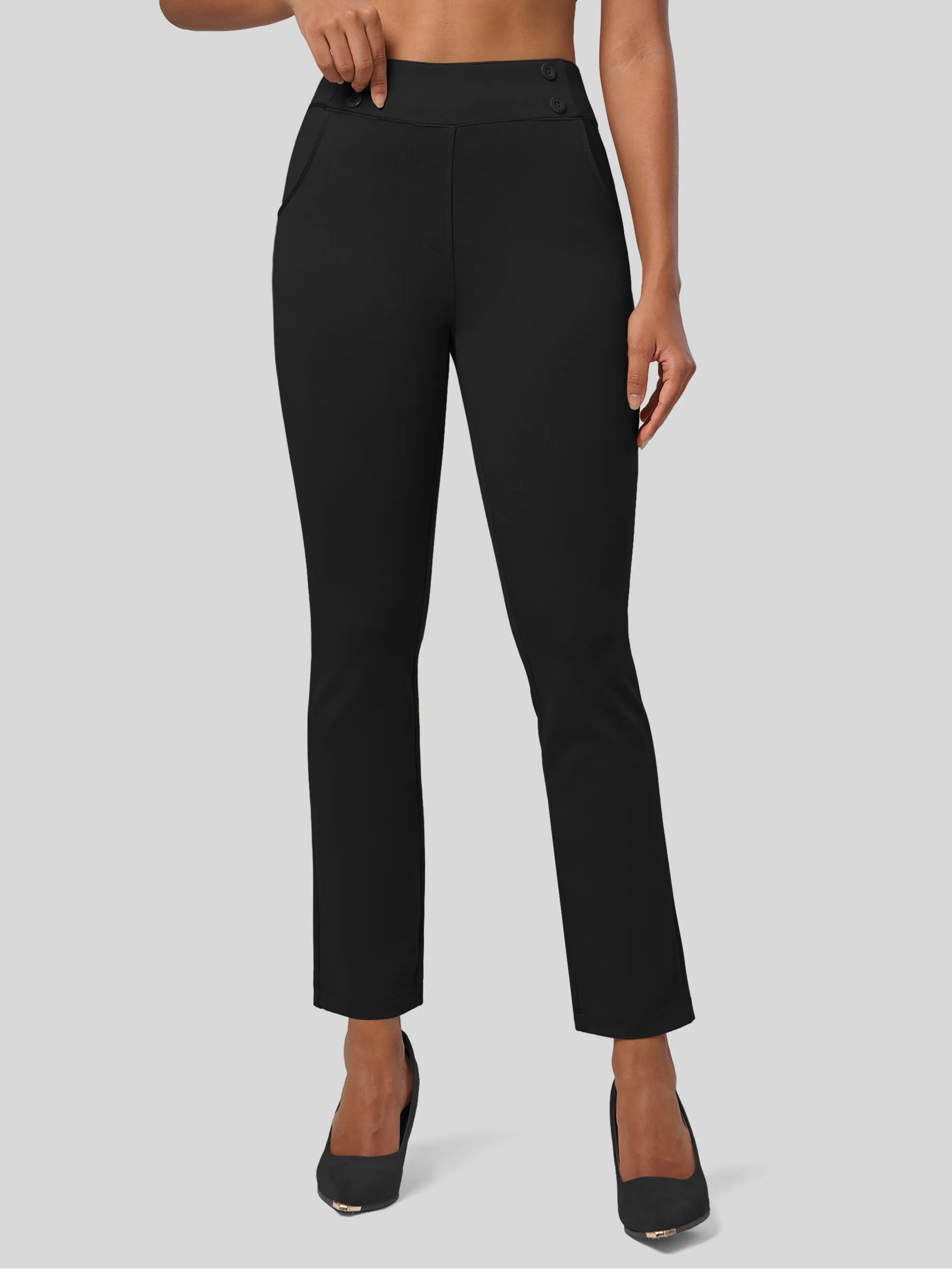 Women's Cropped Office Dress Pants 27 Inch