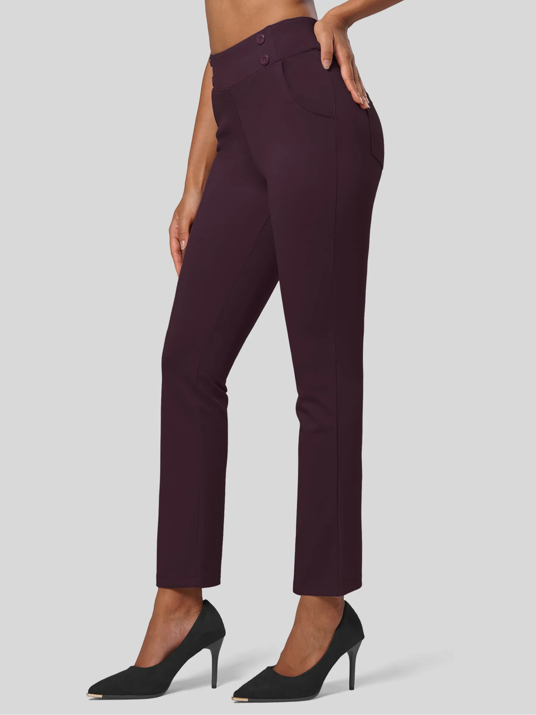 Women's Cropped Office Dress Pants 27 Inch