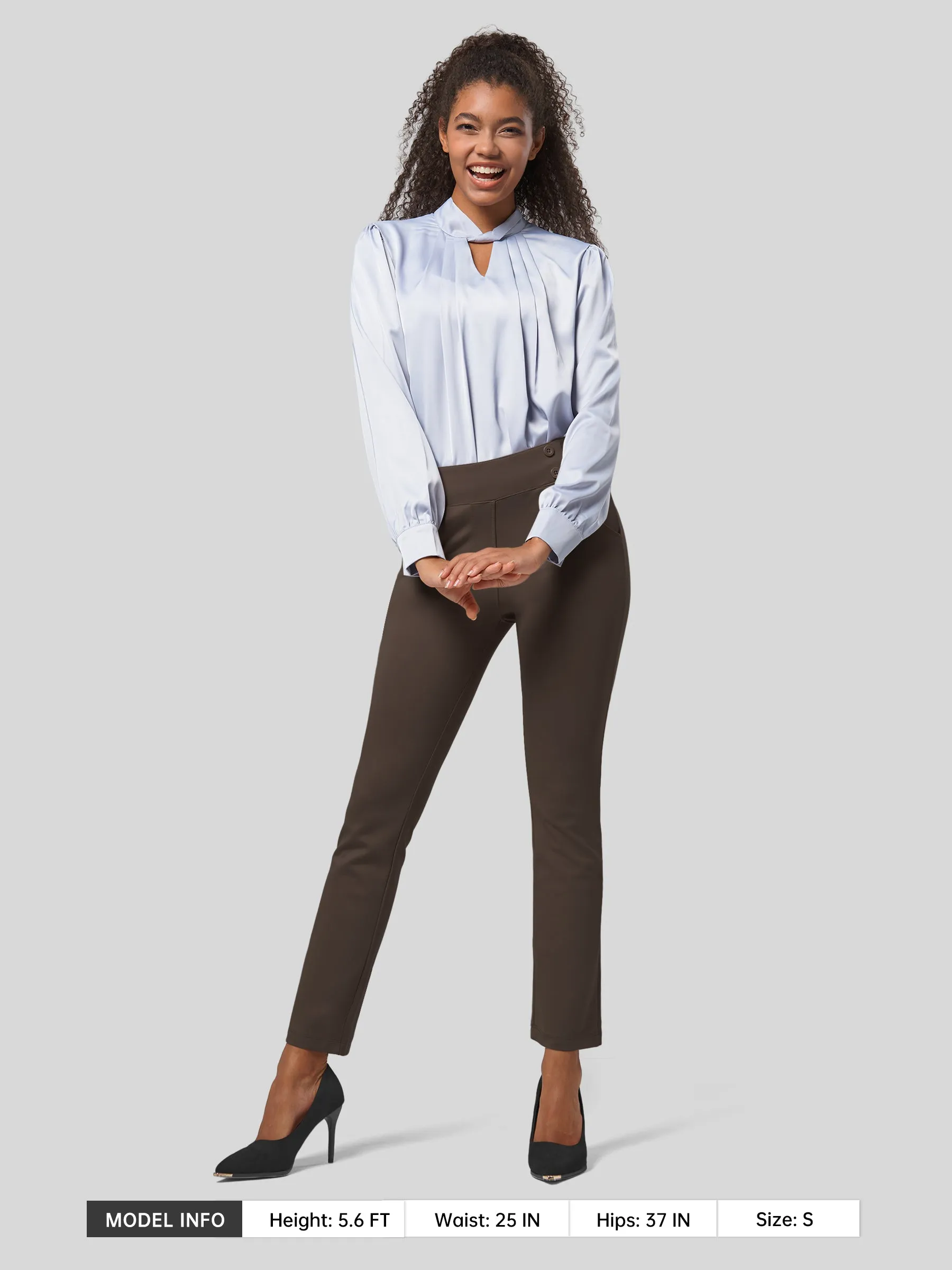 Women's Cropped Office Dress Pants 27 Inch