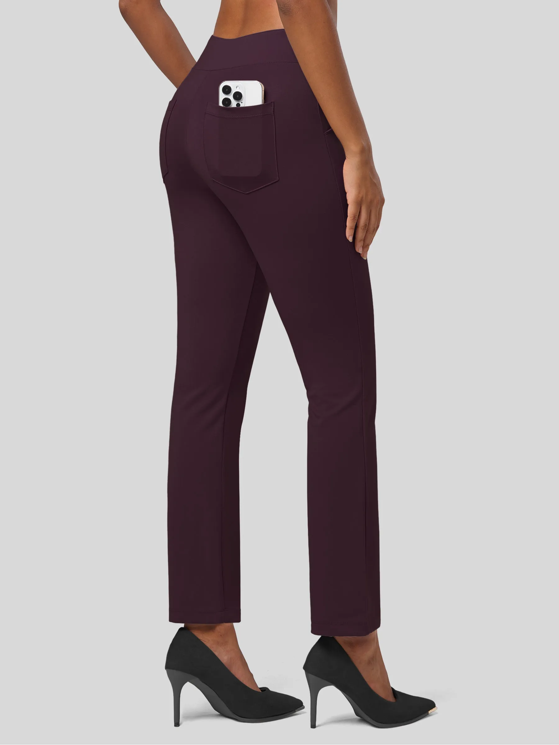 Women's Cropped Office Dress Pants 27 Inch