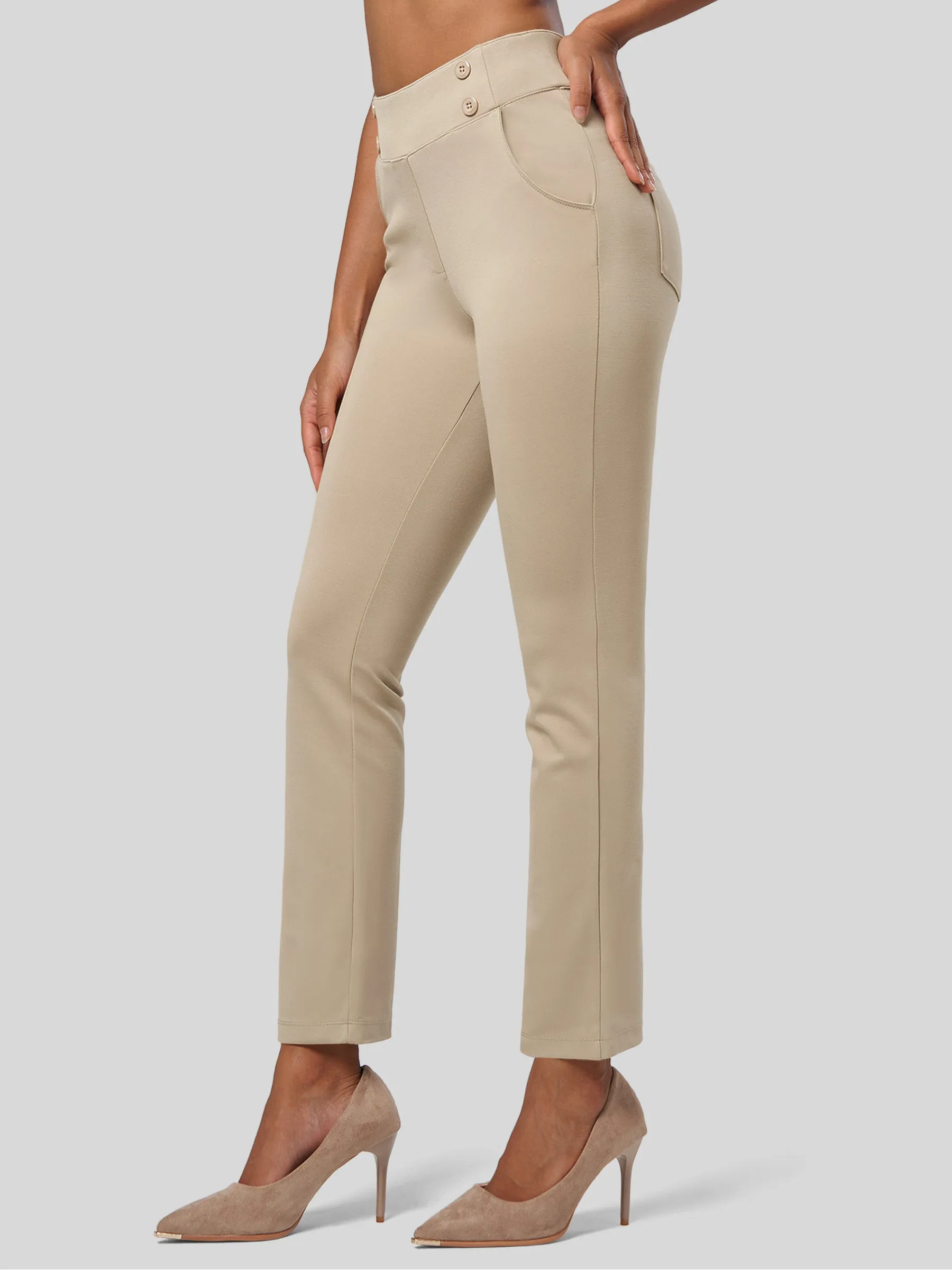 Women's Cropped Office Dress Pants 27 Inch