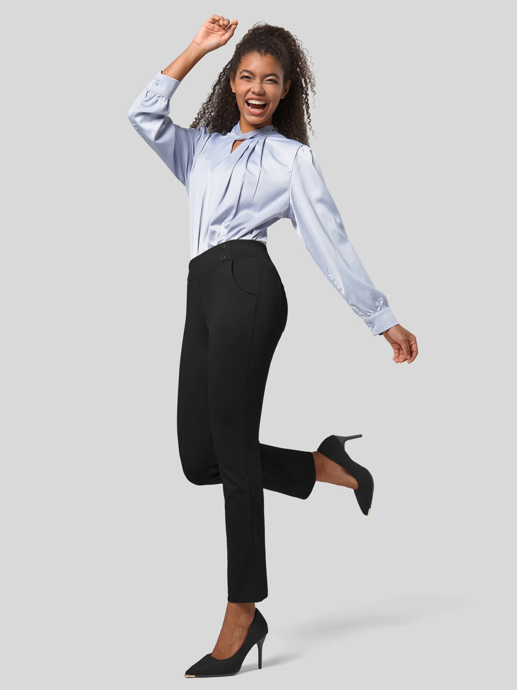 Women's Cropped Office Dress Pants 27 Inch