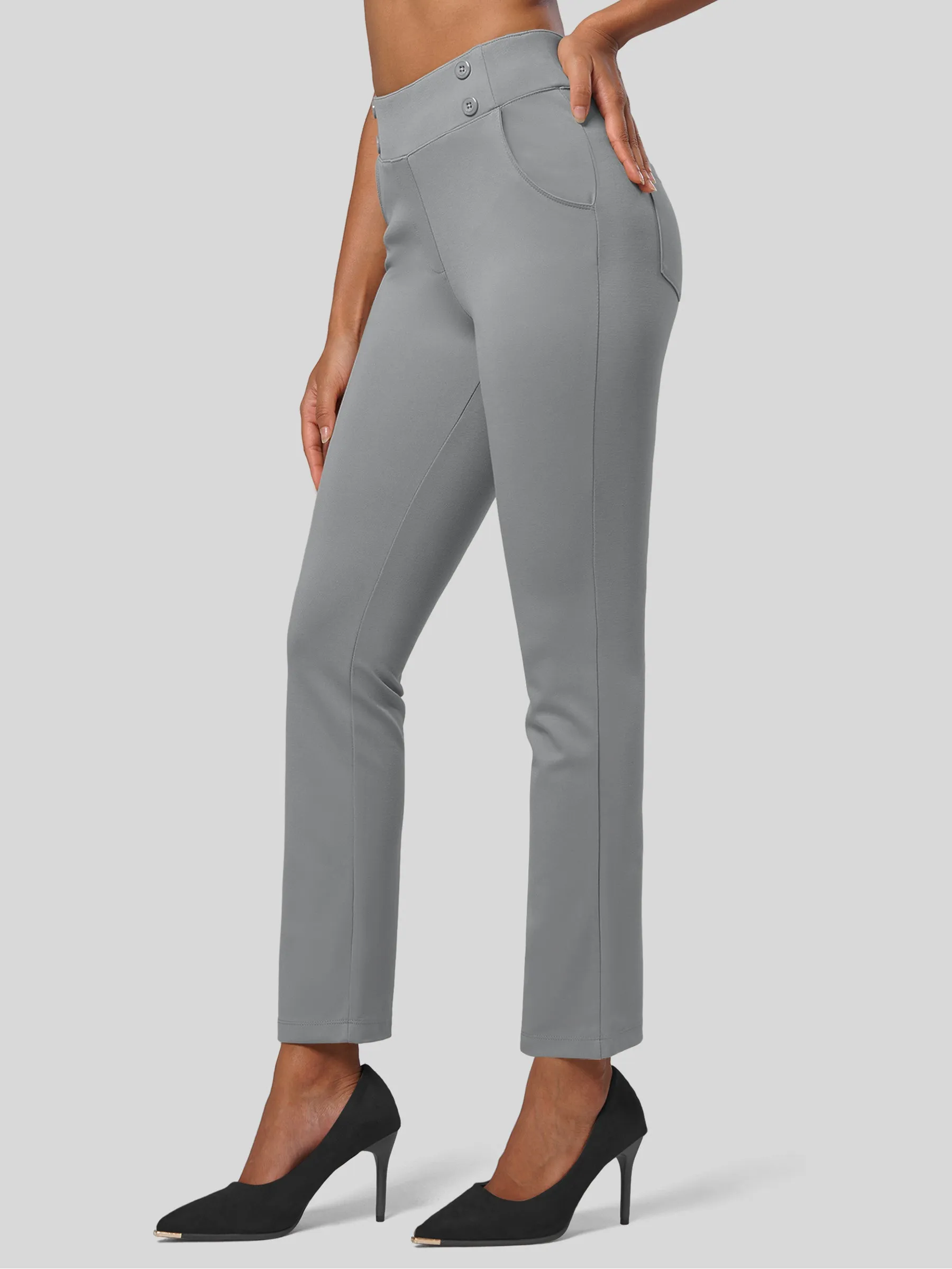 Women's Cropped Office Dress Pants 27 Inch