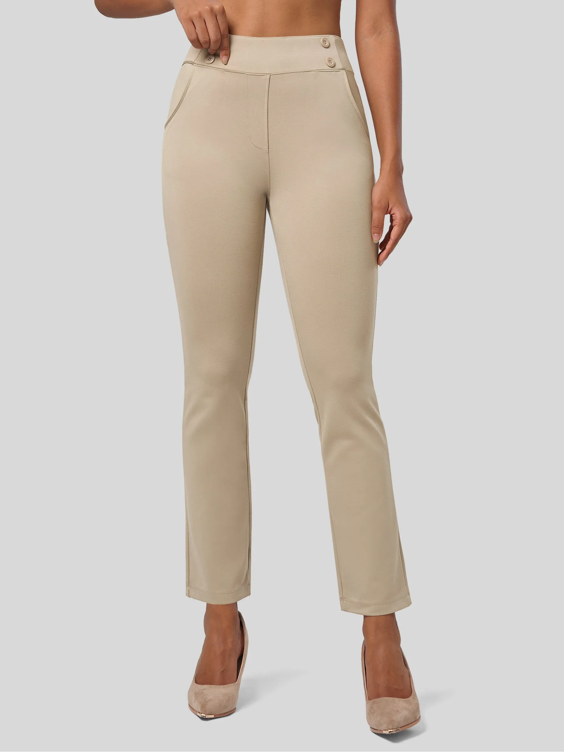 Women's Cropped Office Dress Pants 27 Inch