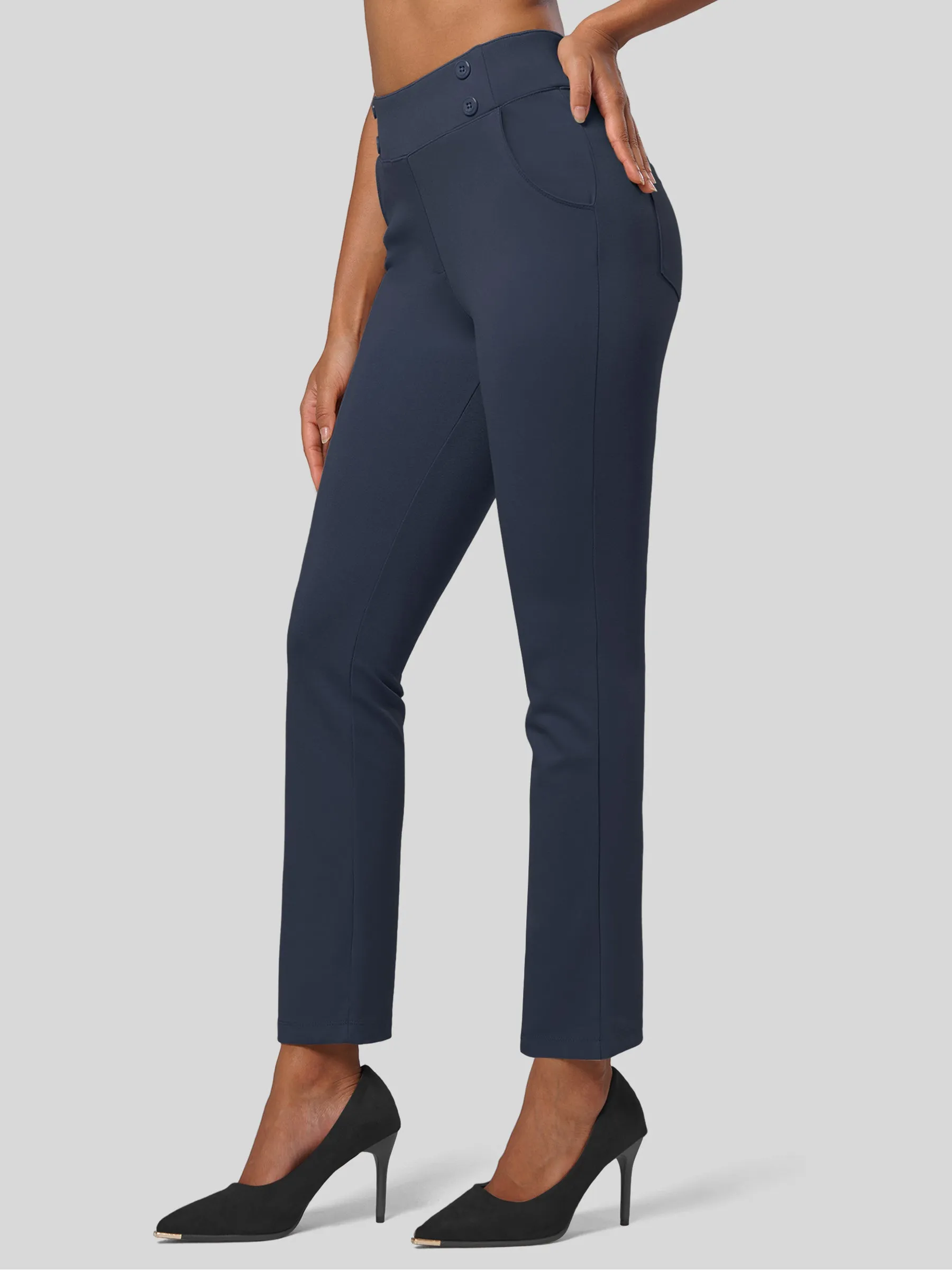 Women's Cropped Office Dress Pants 27 Inch