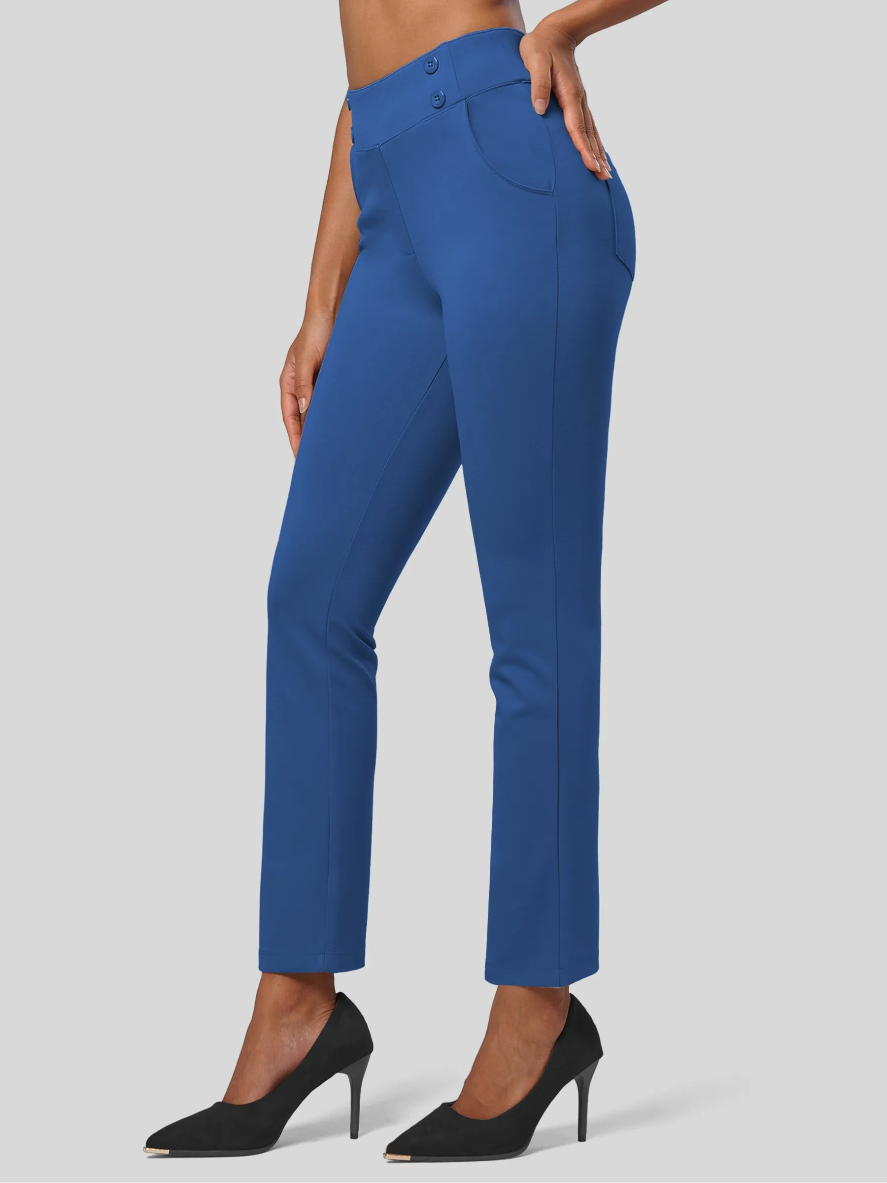 Women's Cropped Office Dress Pants 27 Inch