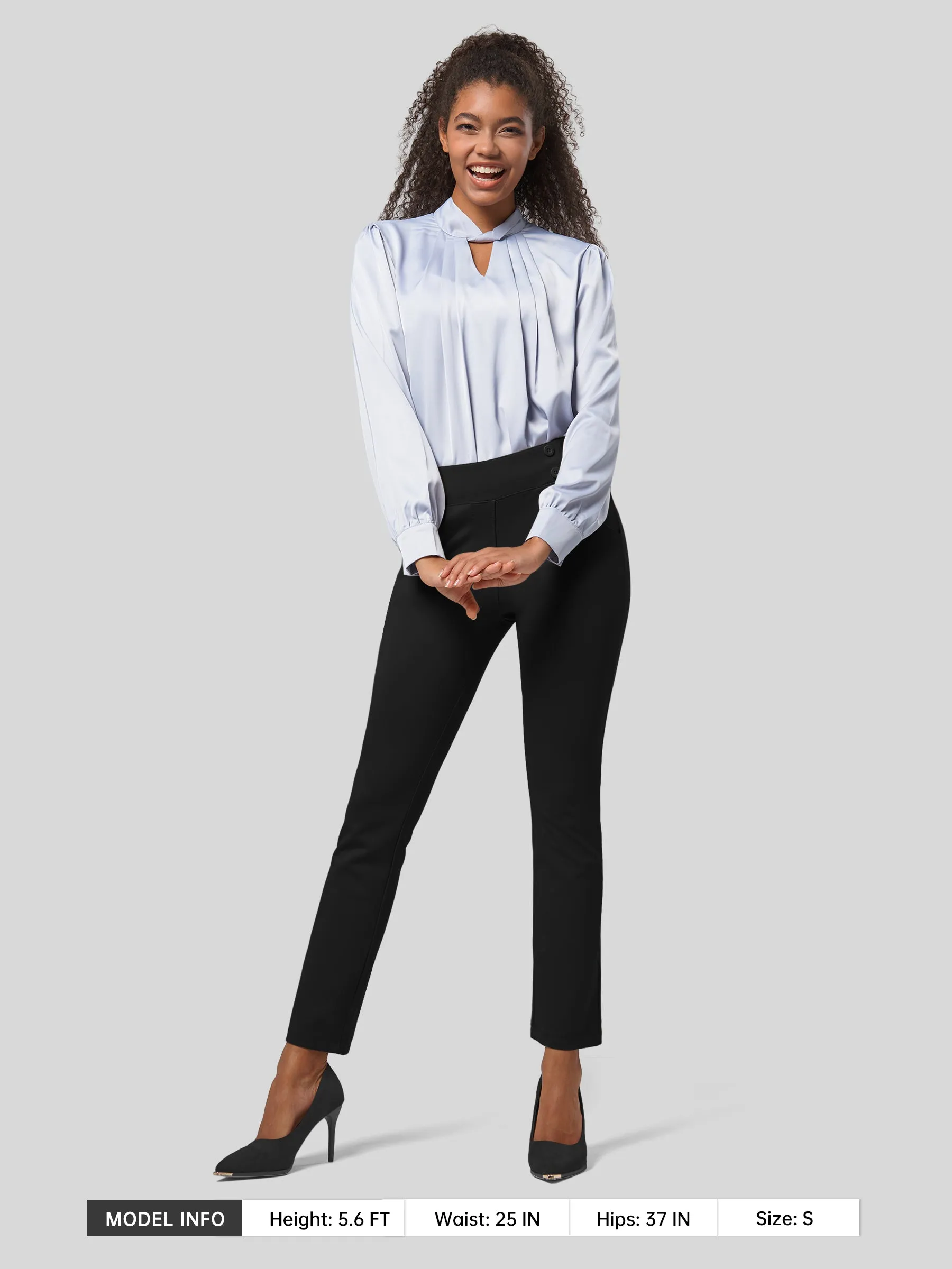 Women's Cropped Office Dress Pants 27 Inch