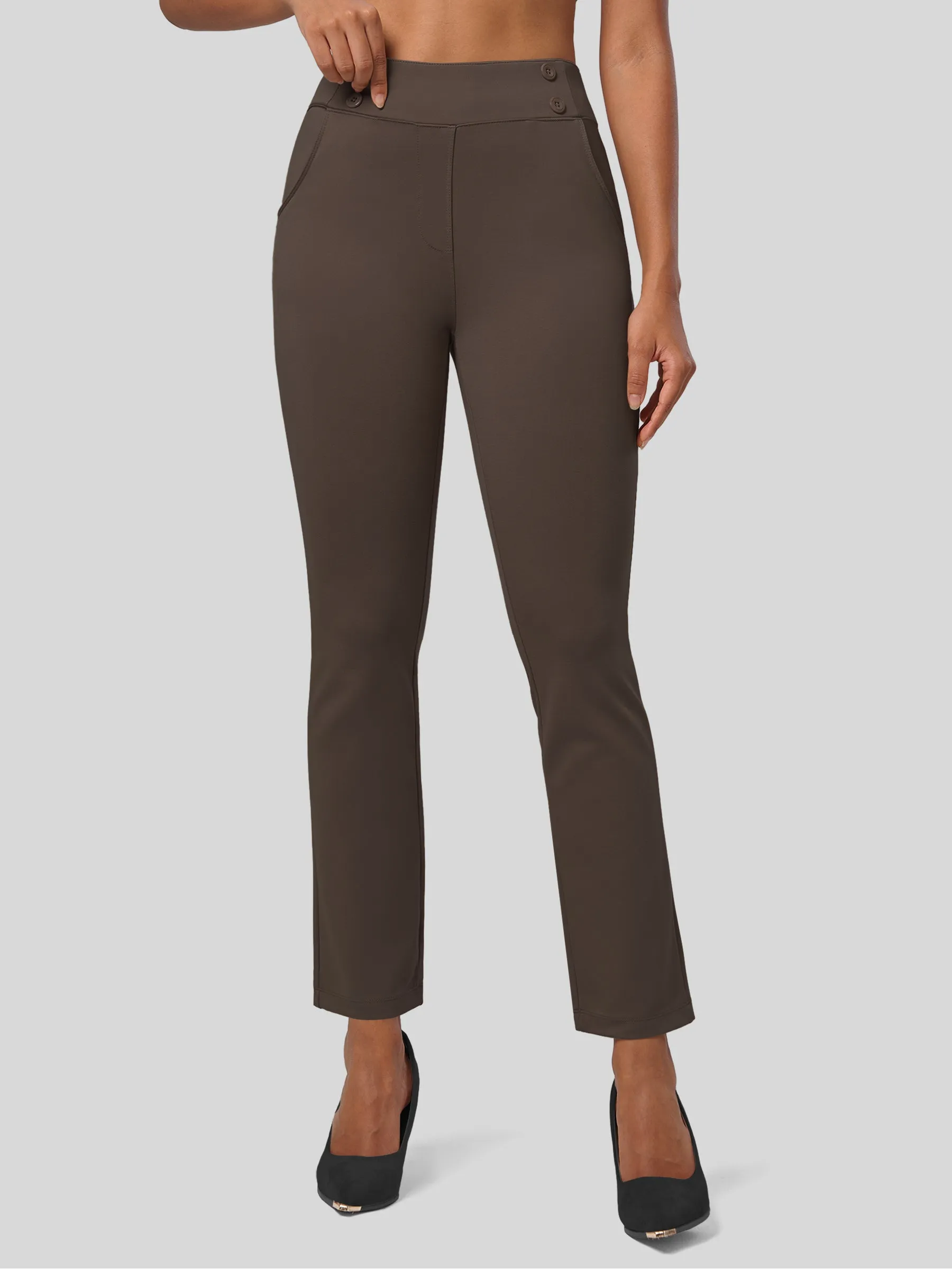 Women's Cropped Office Dress Pants 27 Inch