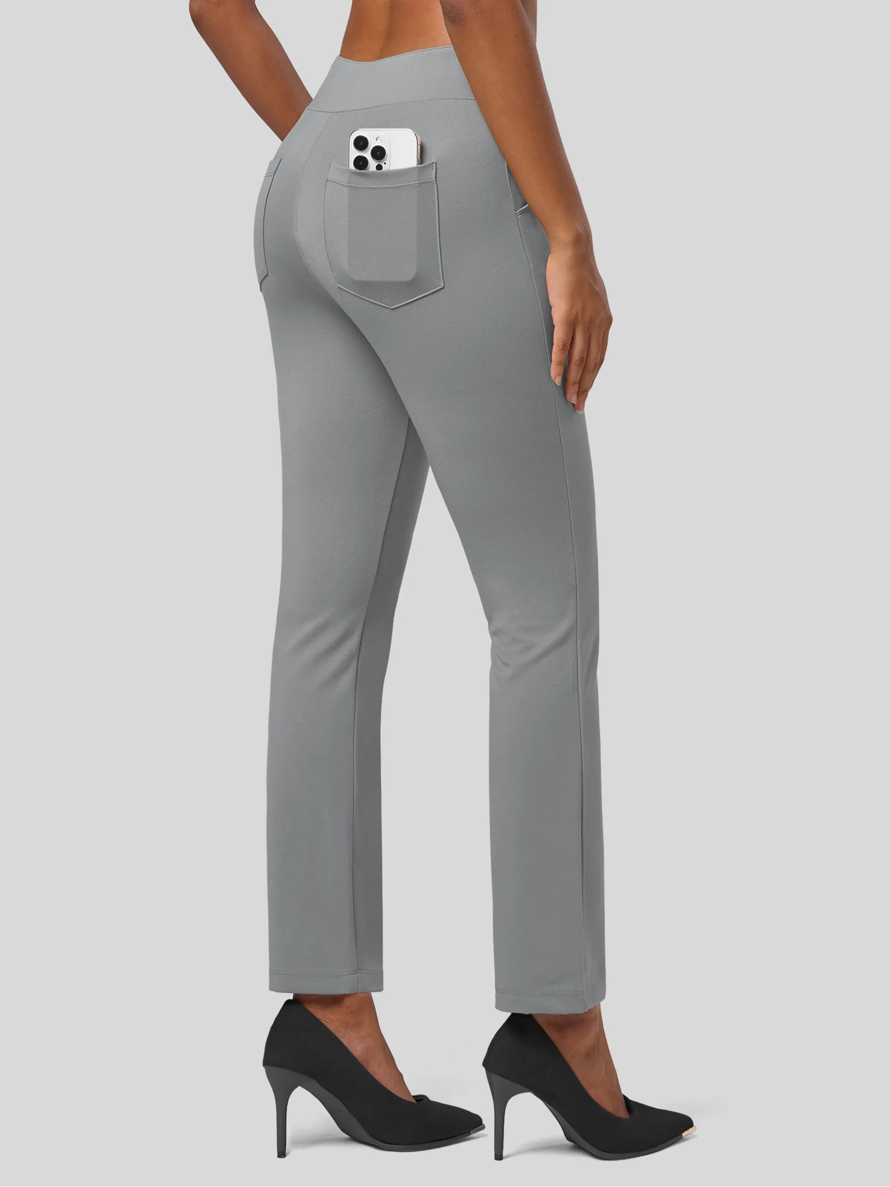 Women's Cropped Office Dress Pants 27 Inch