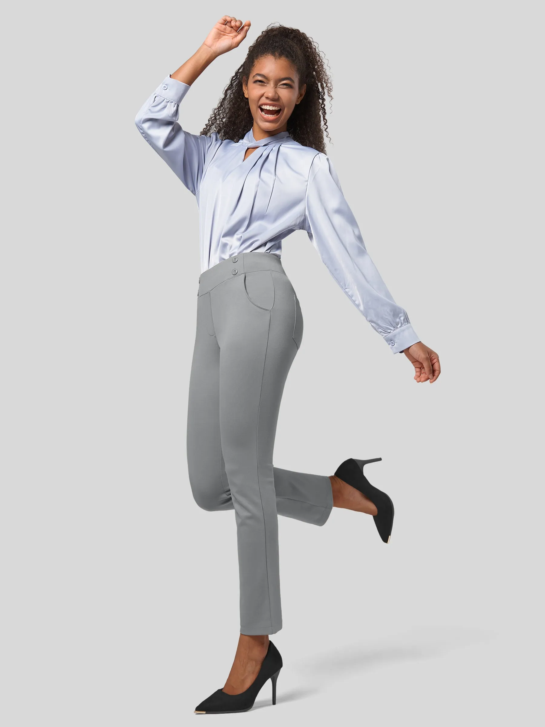 Women's Cropped Office Dress Pants 27 Inch