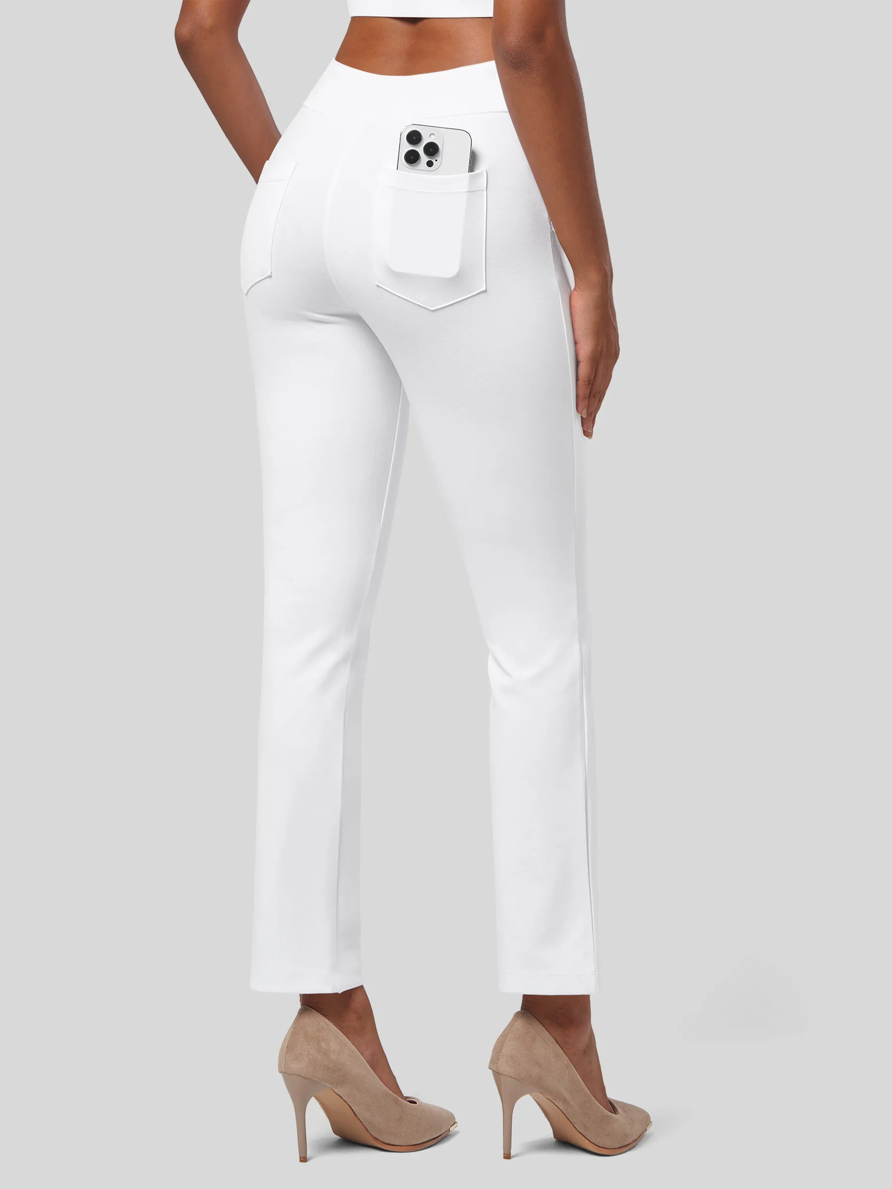 Women's Cropped Office Dress Pants 27 Inch