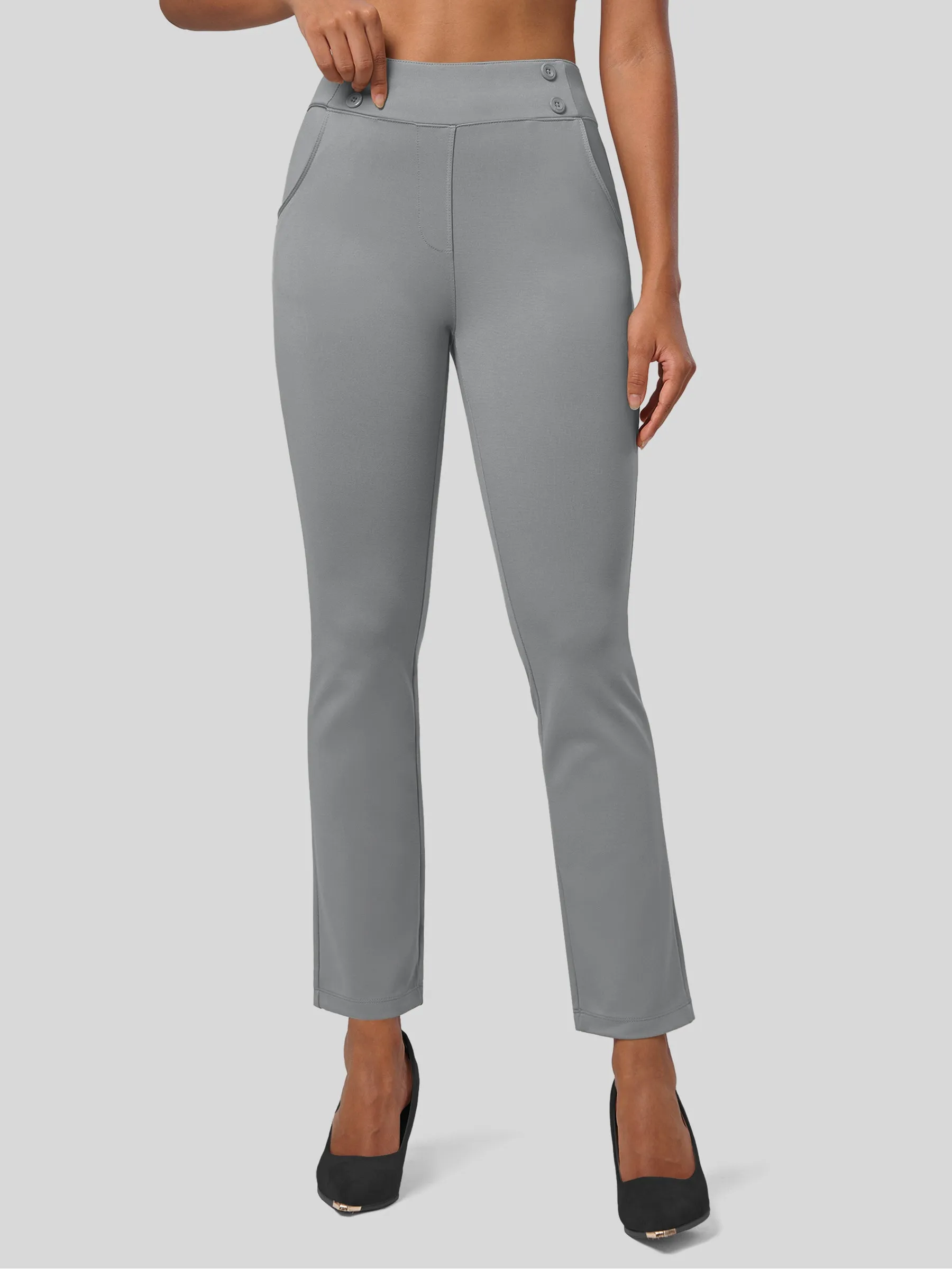 Women's Cropped Office Dress Pants 27 Inch