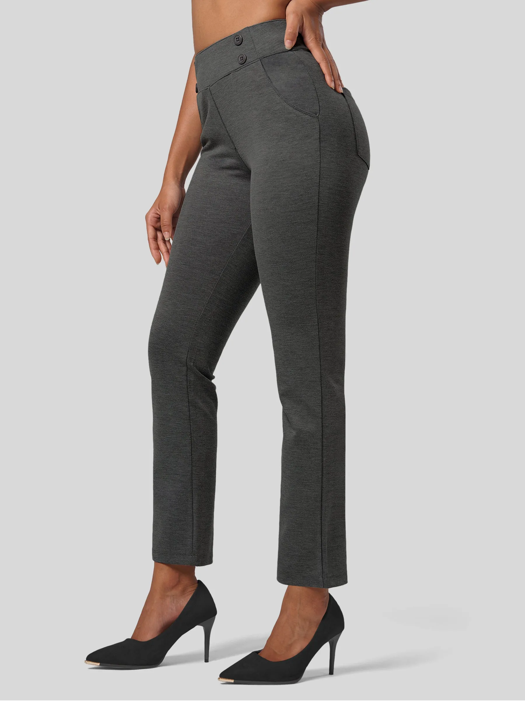 Women's Cropped Office Dress Pants 27 Inch