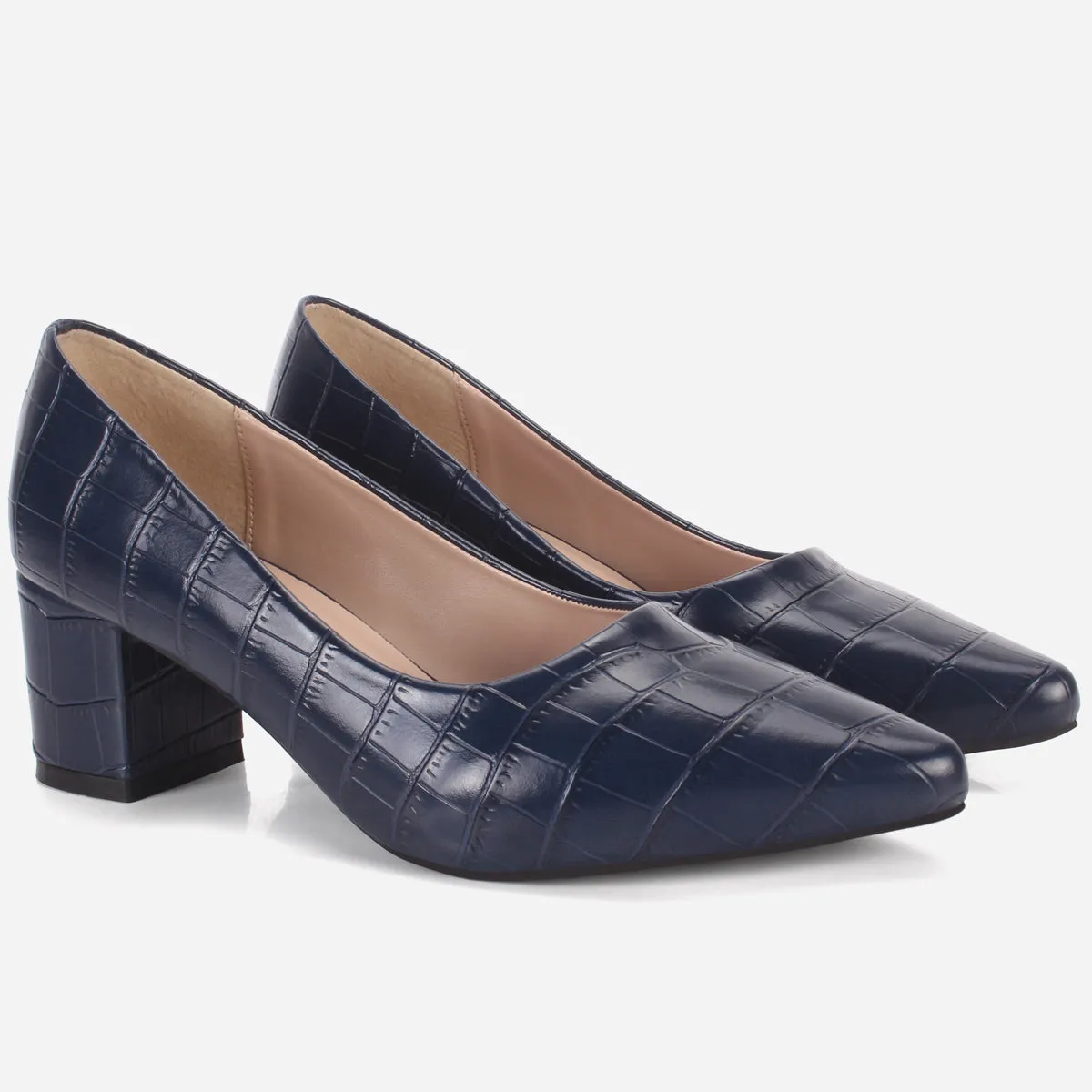 Women's "KIENNA" Textured Block Heel Courts