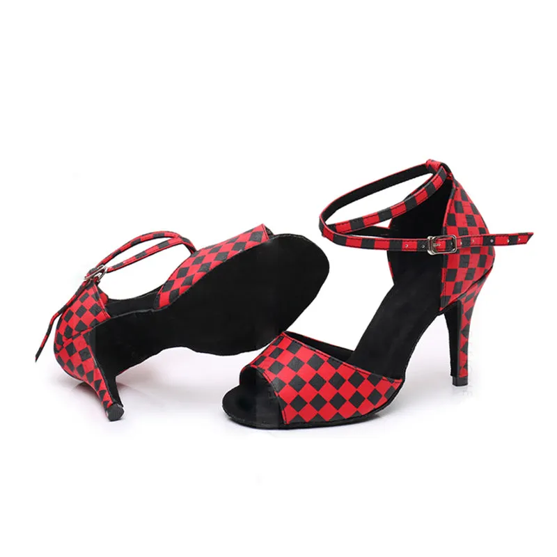 Women's Red Customized Heel Latin Shoes Salsa Shoes Ballroom Dance Shoes